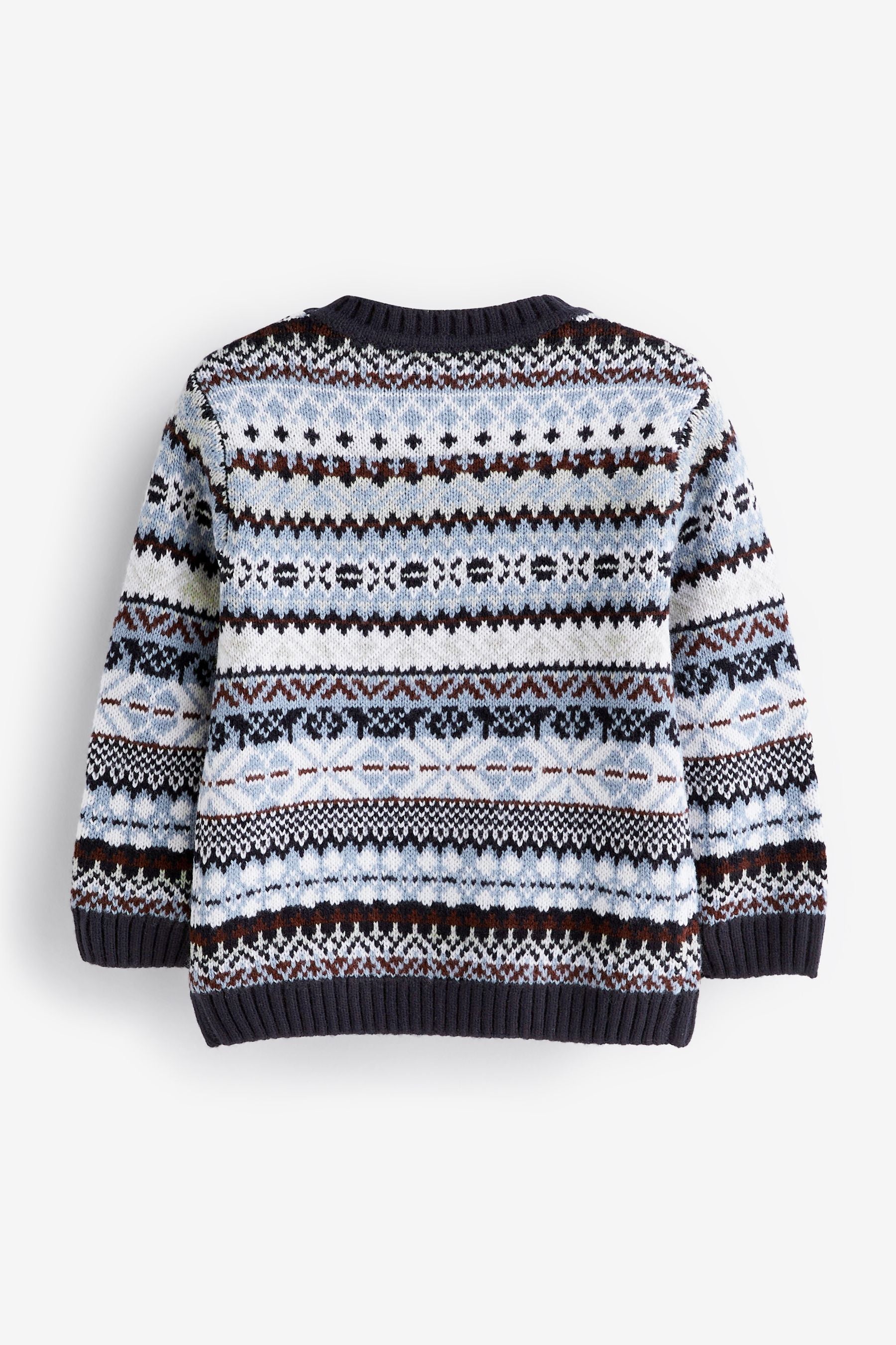 Blue Fairisle Pattern Crew Jumper (3mths-7yrs)