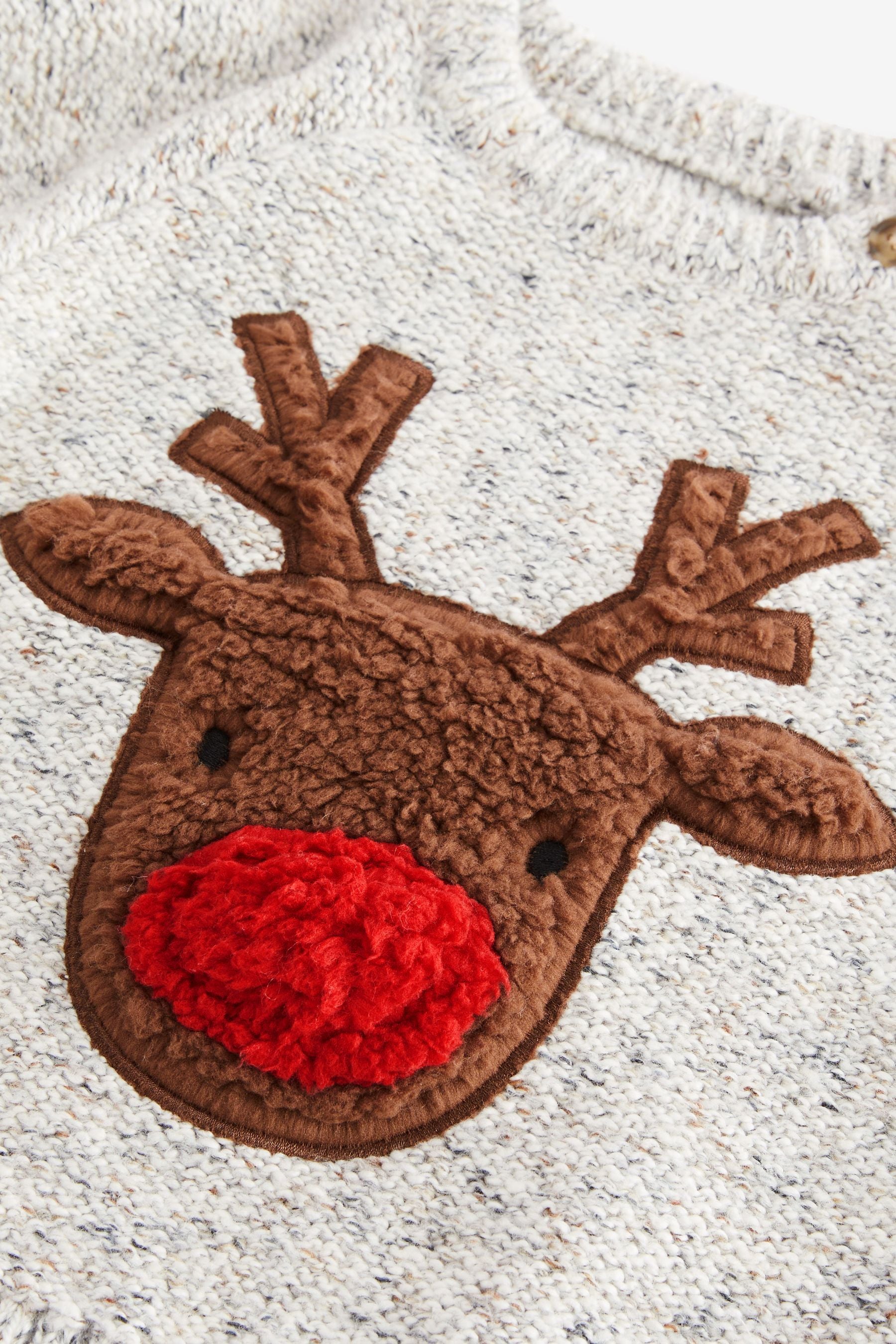 Grey Reindeer Knitted Christmas Jumper (3mths-7yrs)