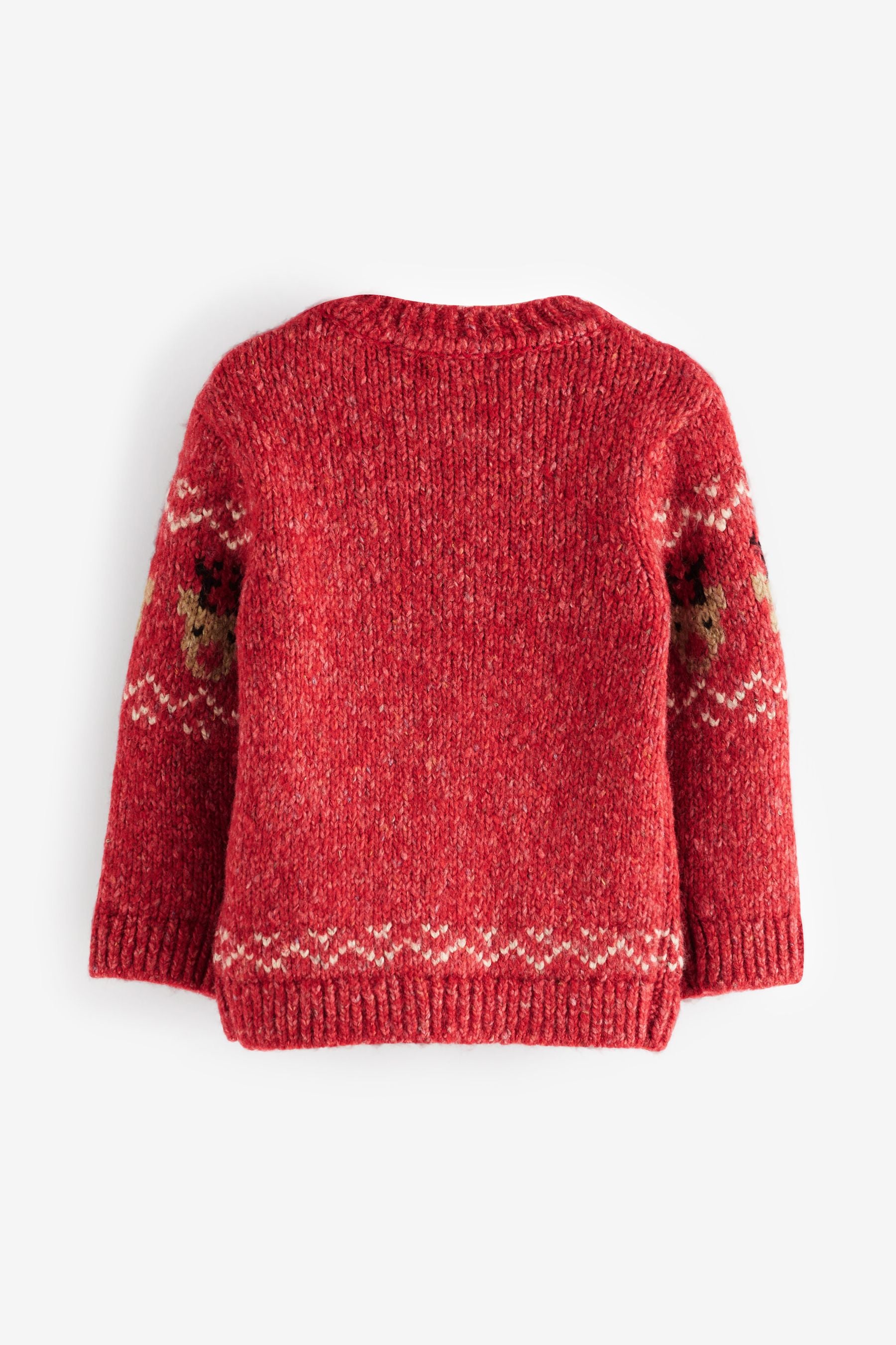 Red Reindeer Knitted Christmas Jumper (3mths-7yrs)