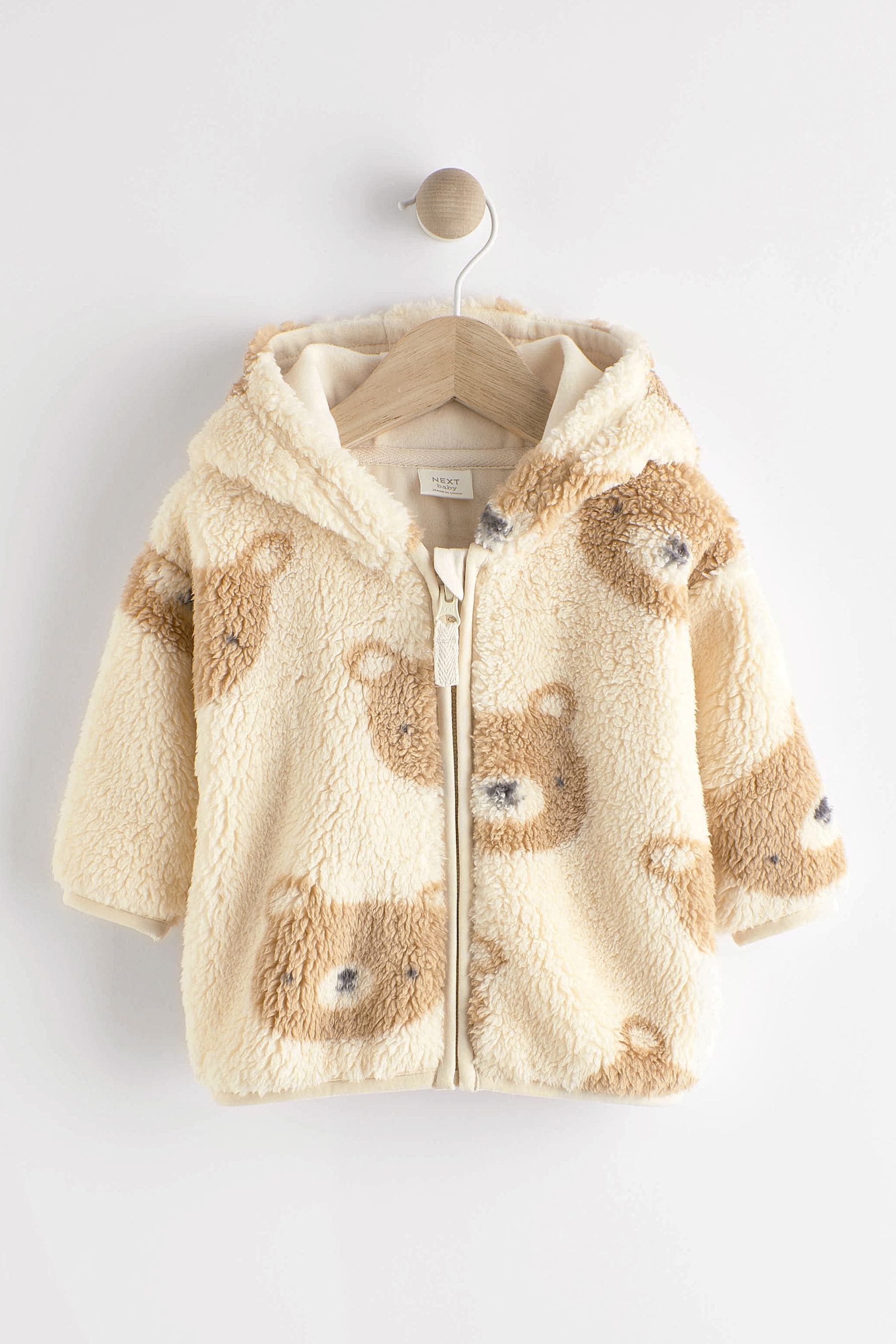 Cream Cosy Teddy Borg Fleece Bear Baby Jacket (0-18mths)