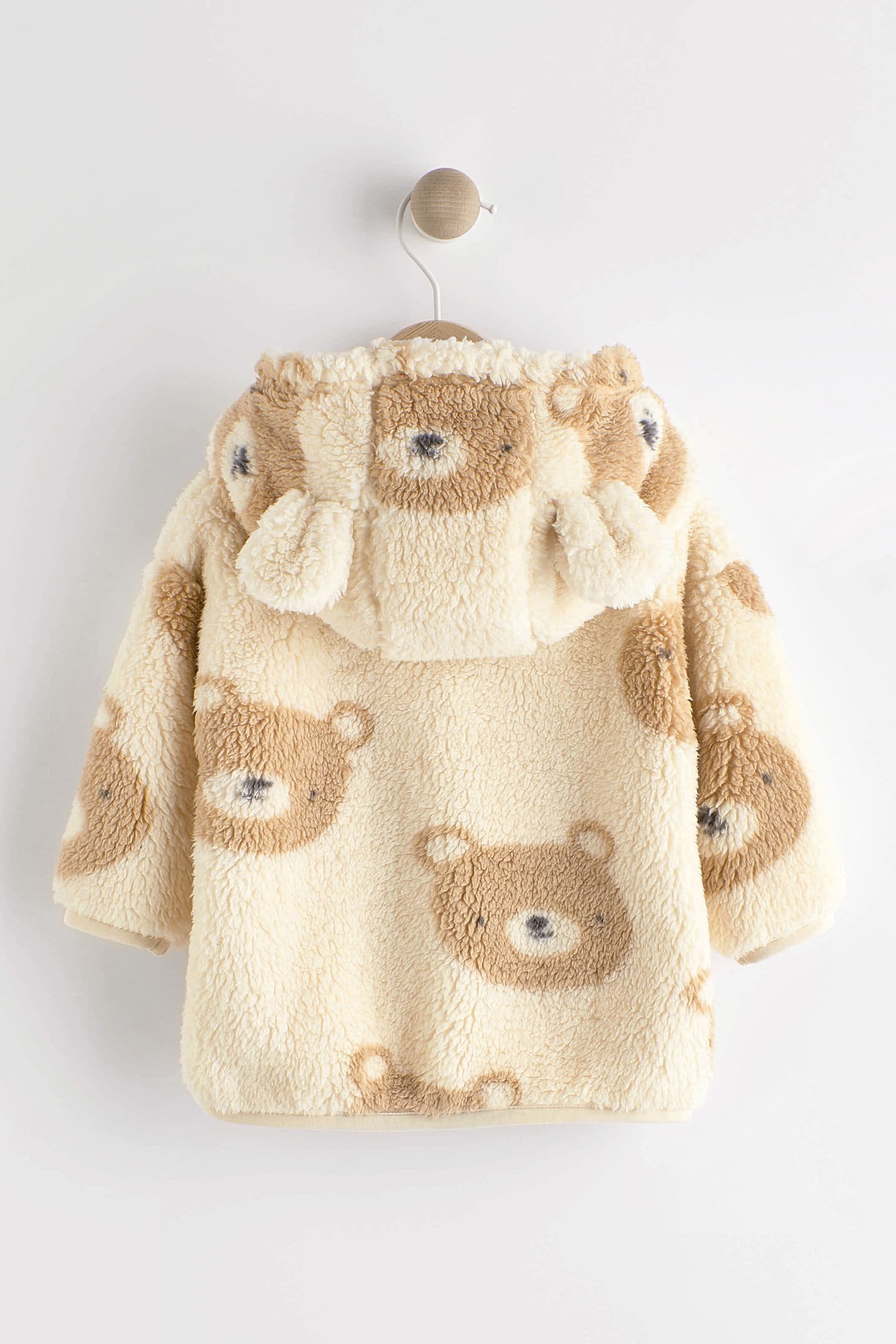 Cream Cosy Teddy Borg Fleece Bear Baby Jacket (0-18mths)