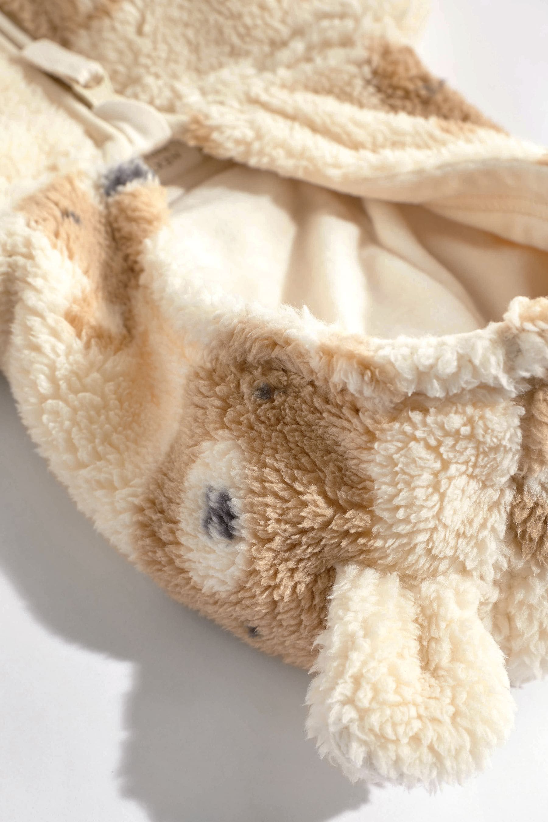 Cream Cosy Teddy Borg Fleece Bear Baby Jacket (0-18mths)