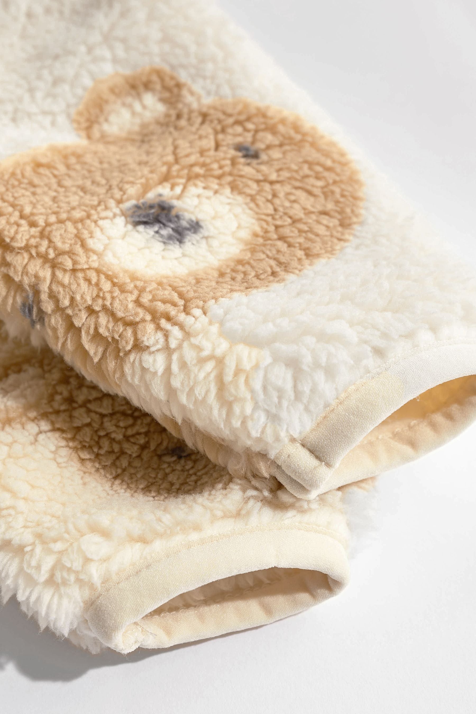 Cream Cosy Teddy Borg Fleece Bear Baby Jacket (0-18mths)