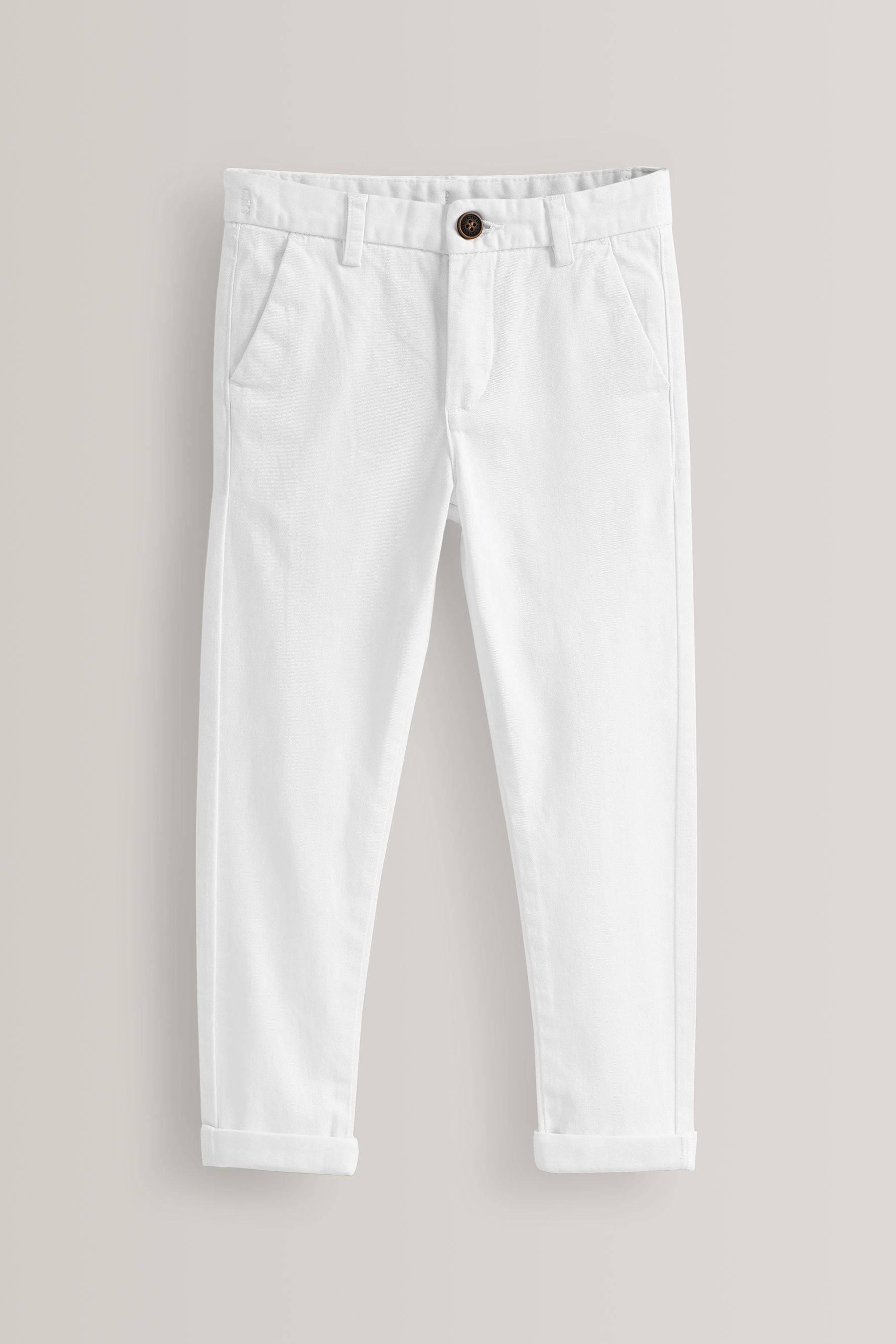 White Stretch Chino Trousers (3-17yrs)