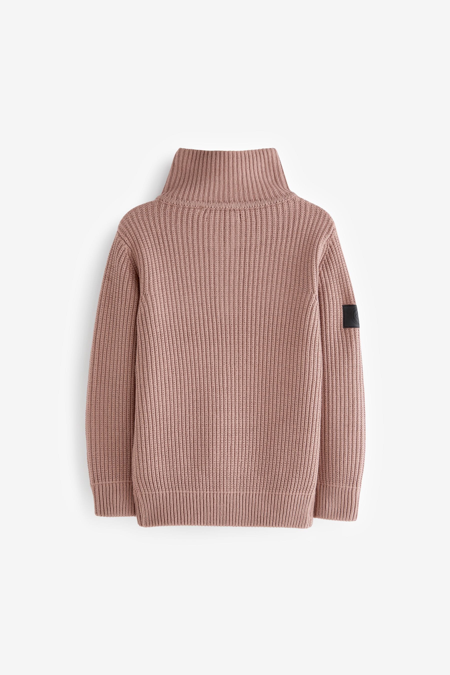 Blush Pink Utility Zip Neck Jumper (3-16yrs)