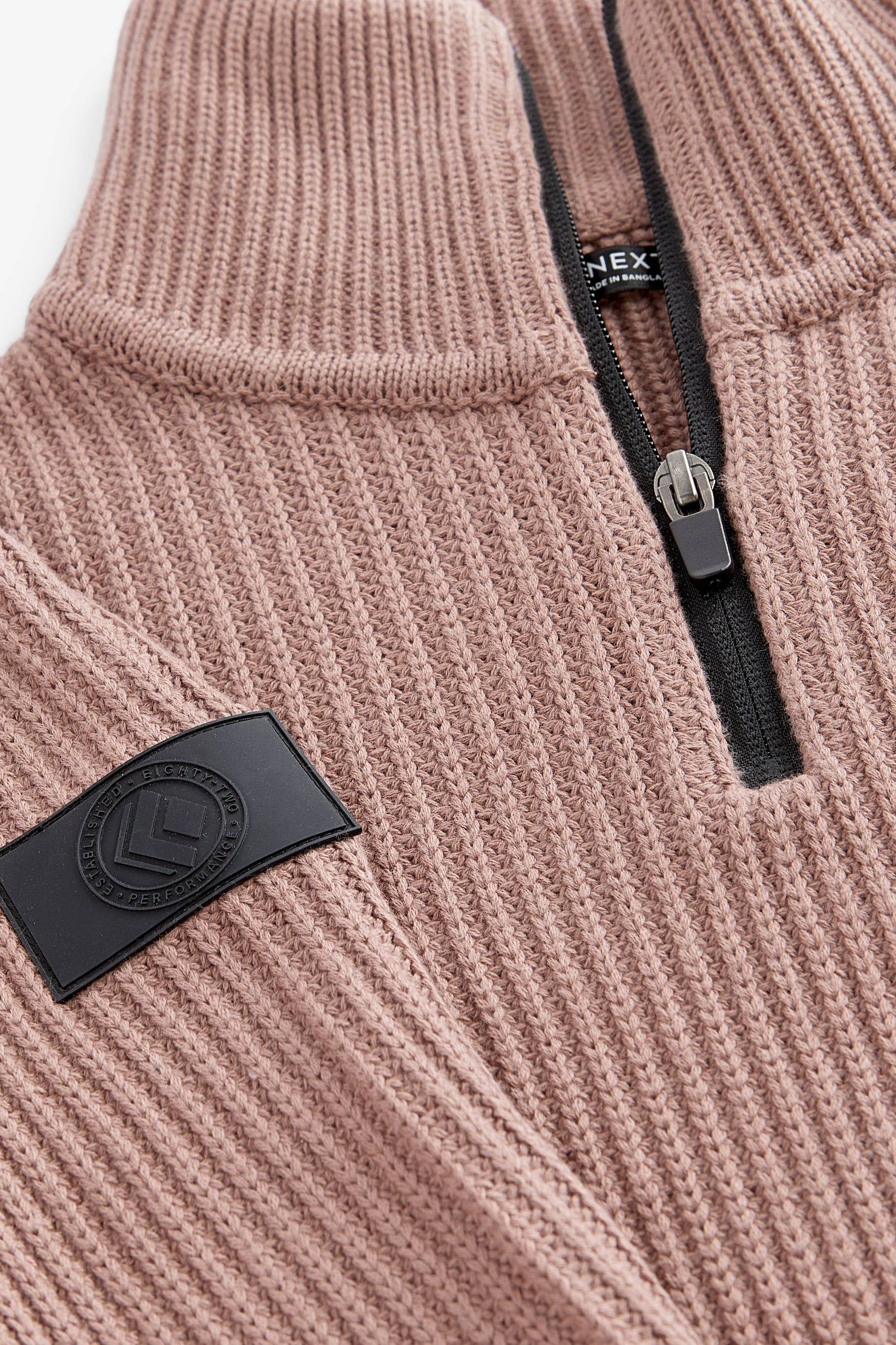 Blush Pink Utility Zip Neck Jumper (3-16yrs)