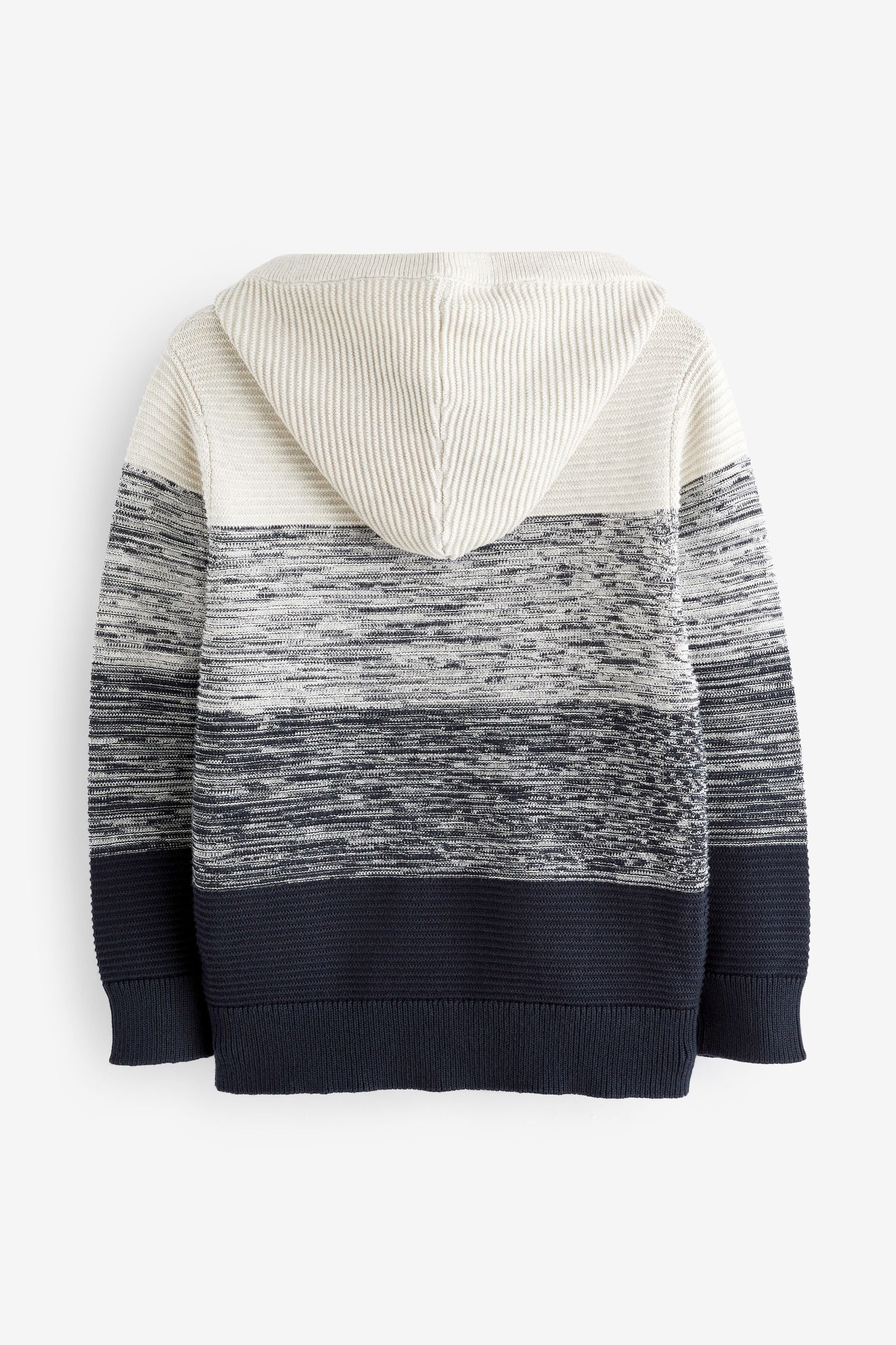 White Ombre Ripple Knit Hoodie (3-16yrs)