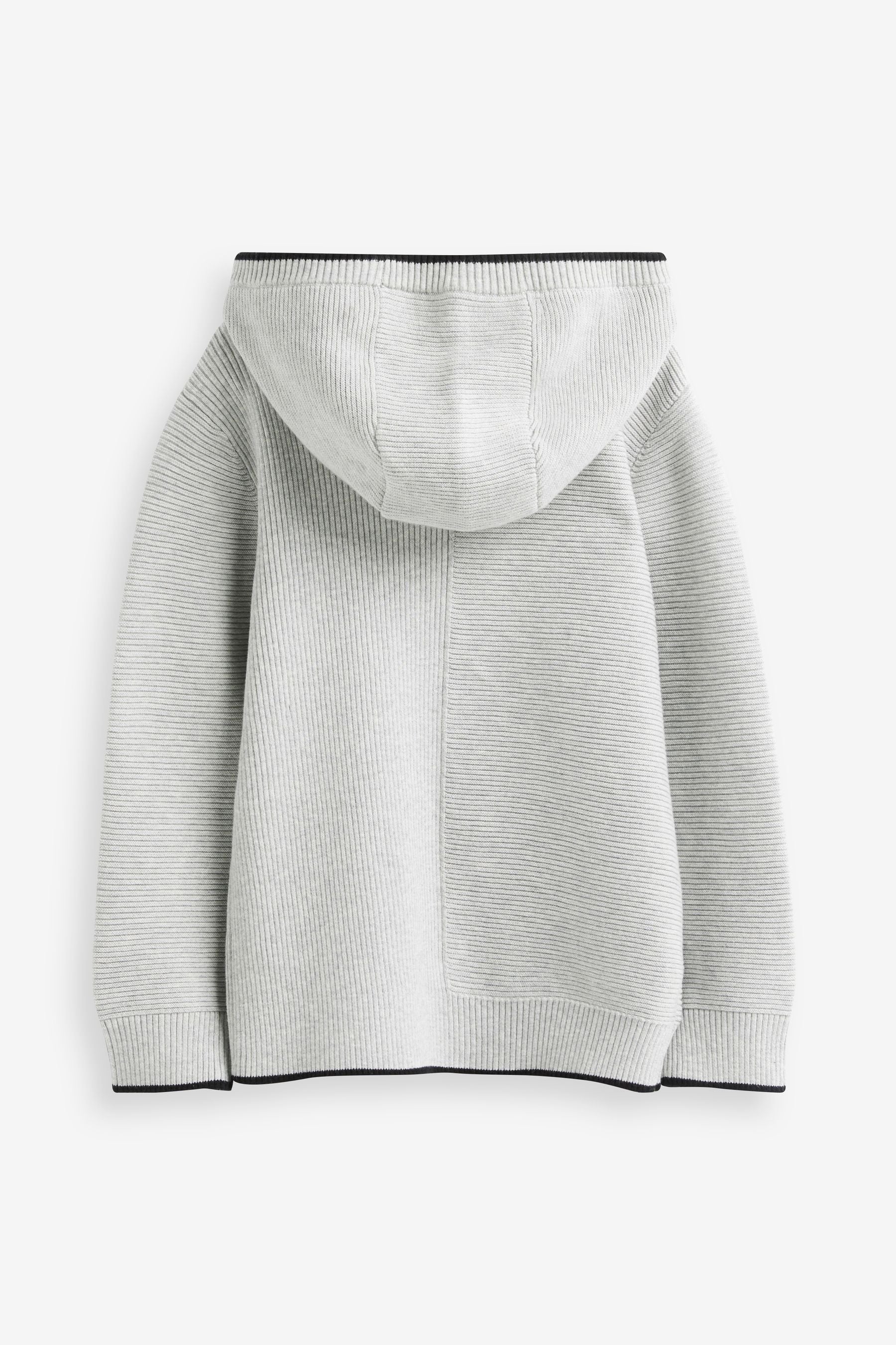 Grey Ribbed Utility Style Hooded Jumper (3-16yrs)