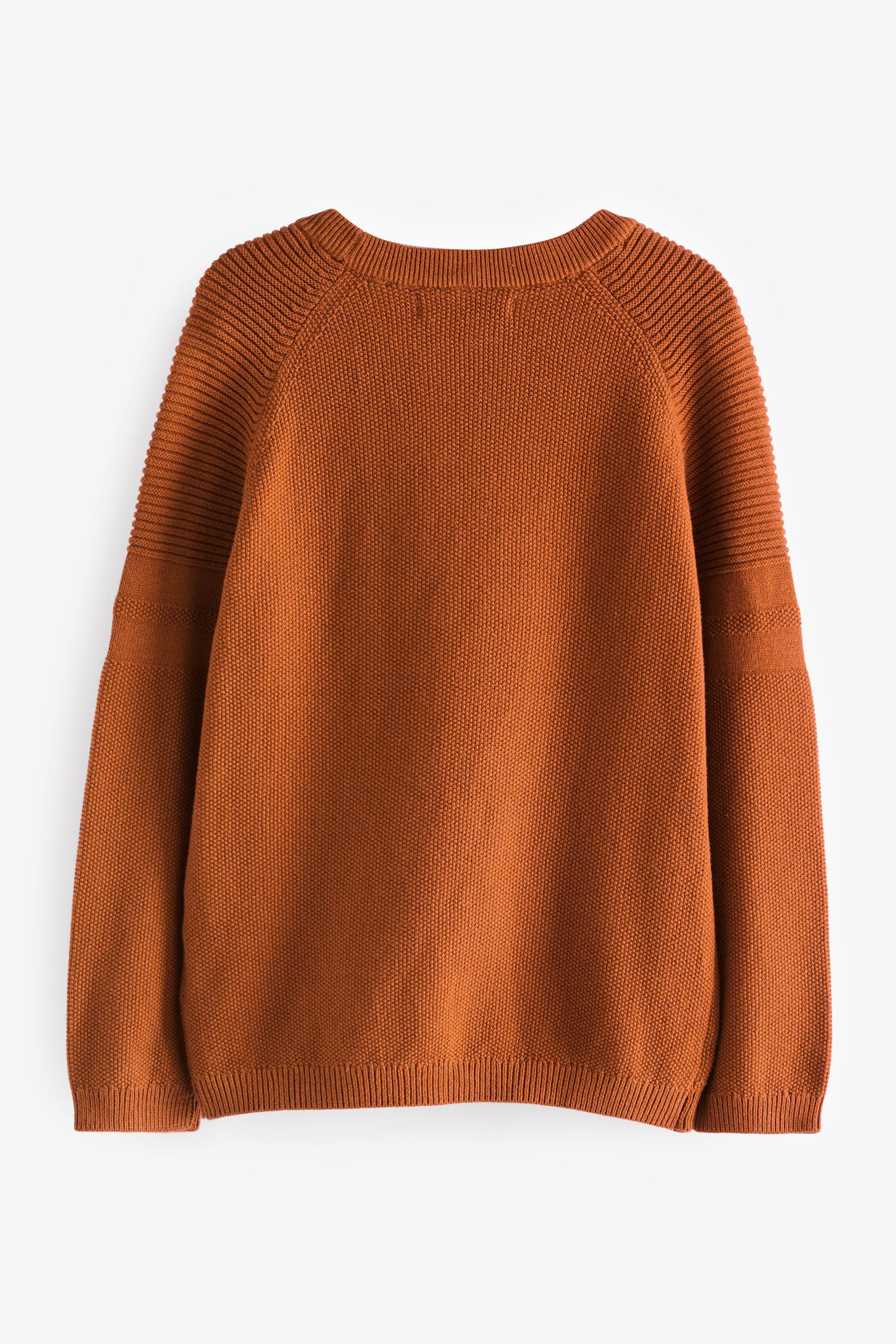 Rust Brown Textured Crew Jumper (3-16yrs)