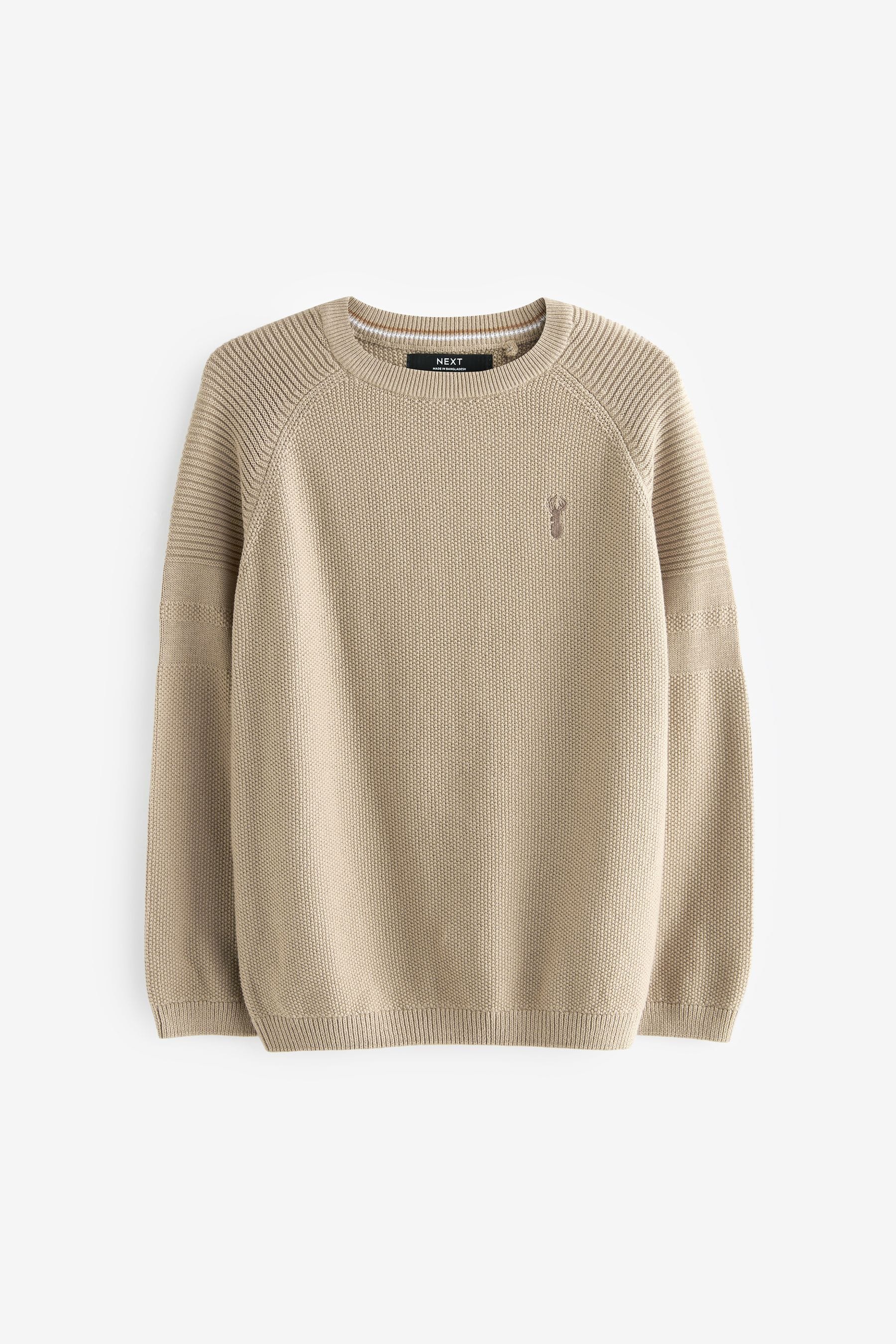 Neutral Textured Crew Jumper (3-16yrs)