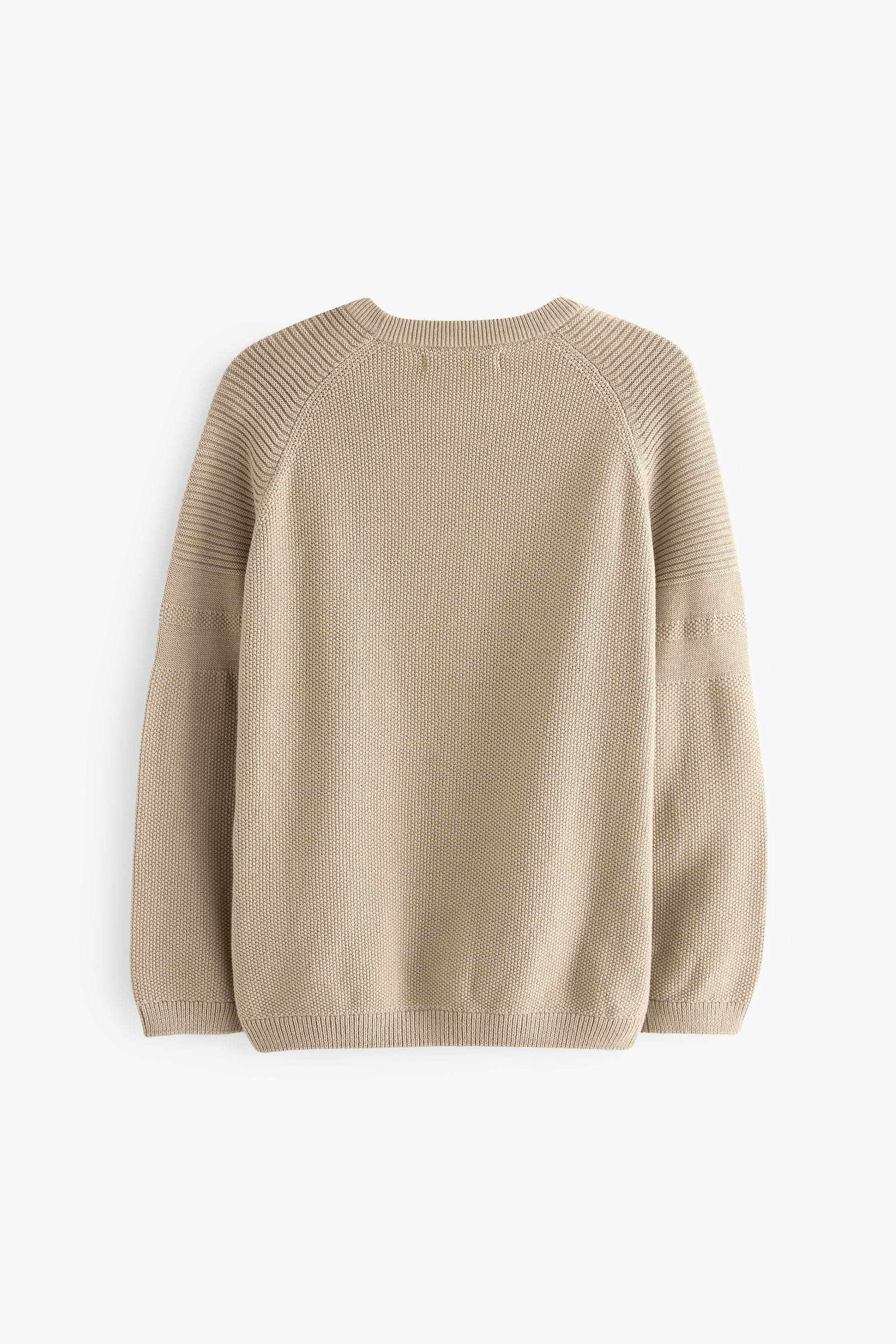 Neutral Textured Crew Jumper (3-16yrs)