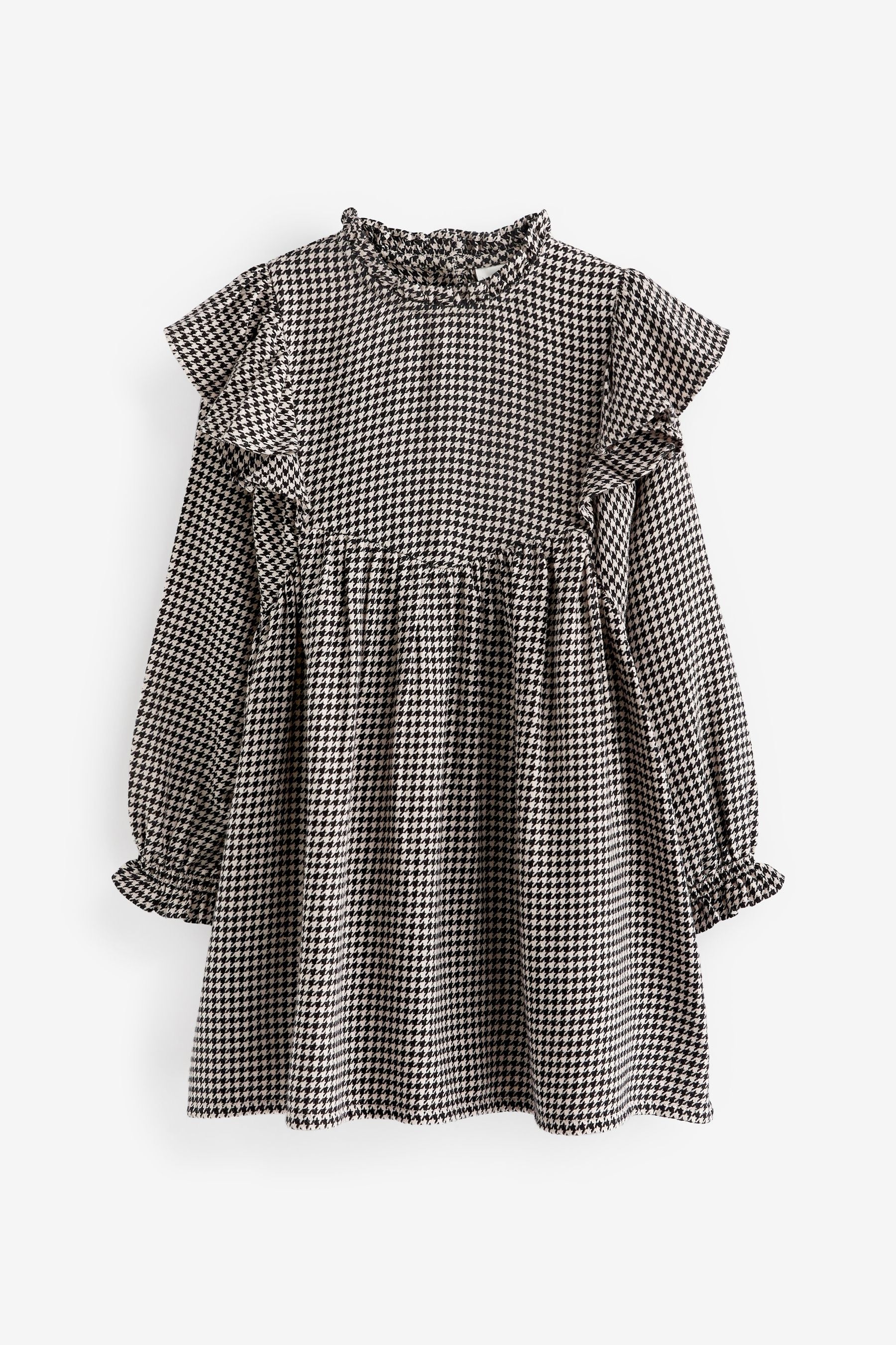 Black/White Ruffle Check Dress (3-16yrs)