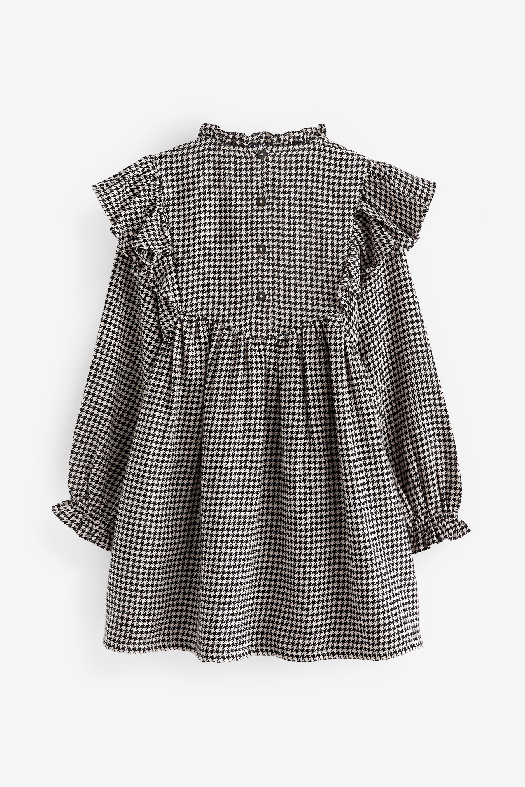 Black/White Ruffle Check Dress (3-16yrs)