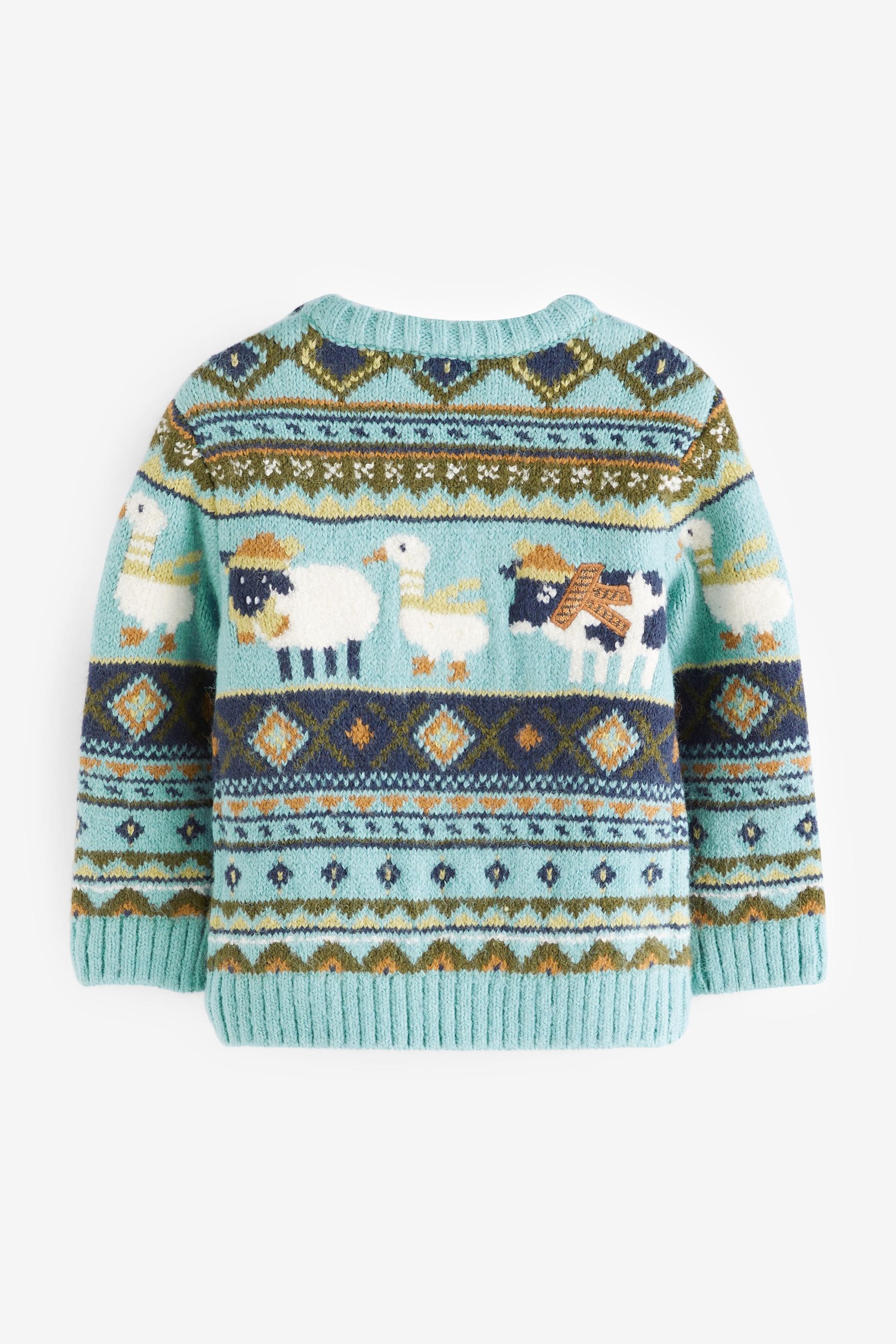 Mineral Blues Animal Character Crew Jumper (3mths-7yrs)