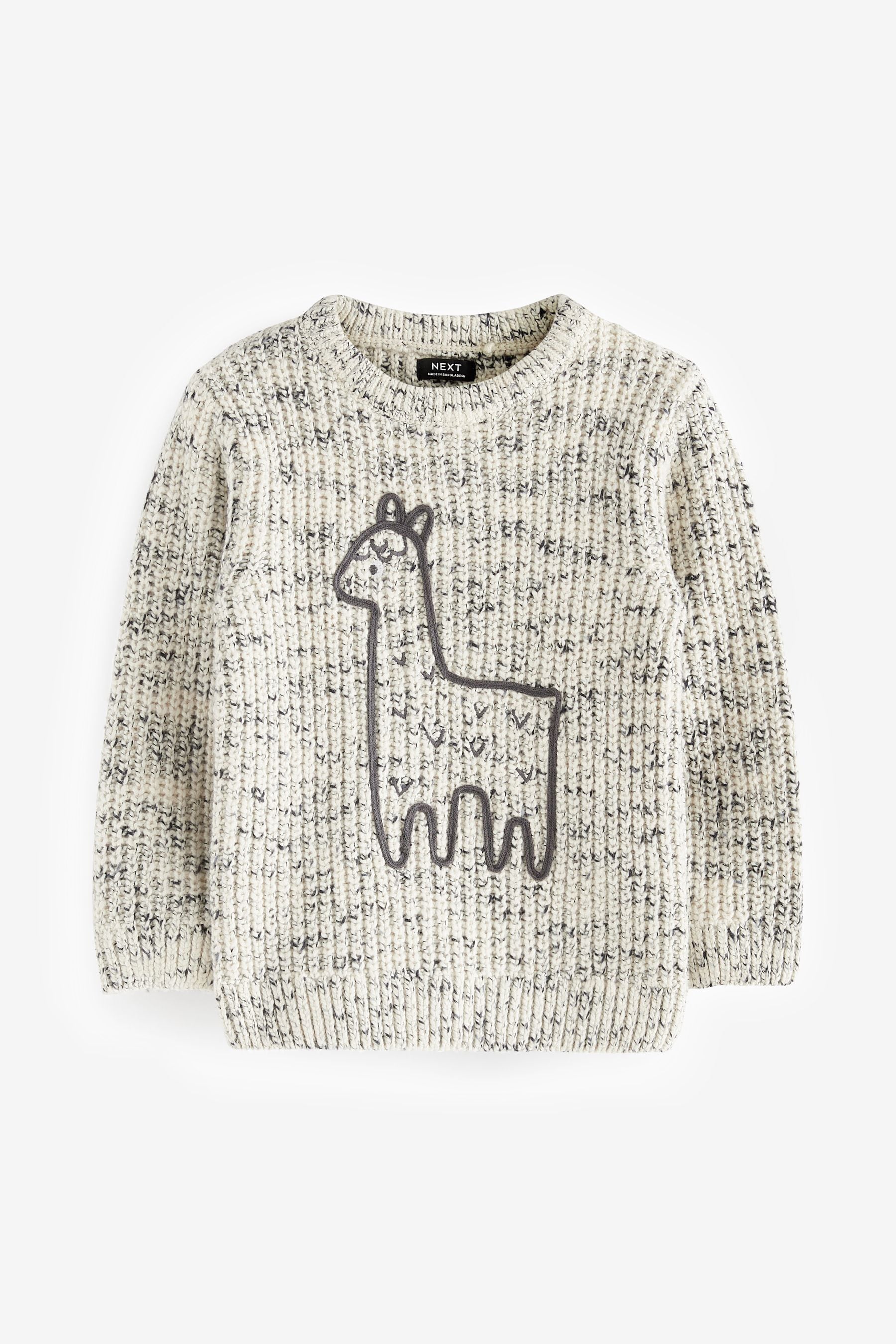 Grey Llama Animal Character Crew Jumper (3mths-7yrs)