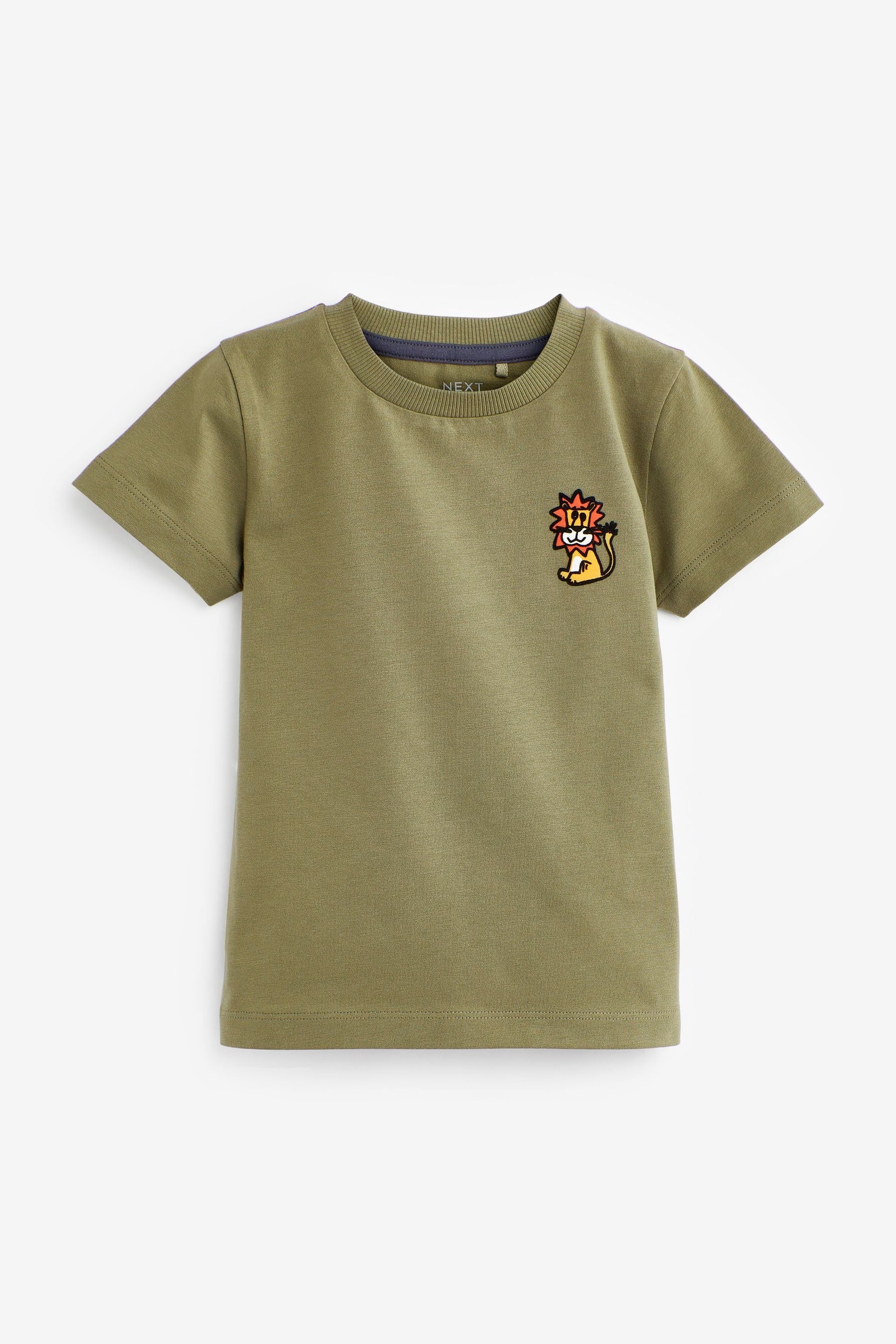 Navy Blue/Khaki Green Short Sleeve T-Shirts 5 Pack (3mths-7yrs)