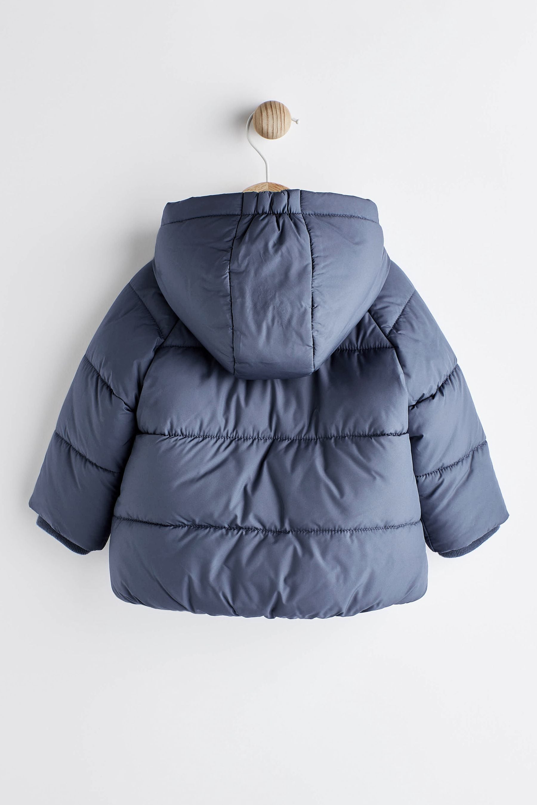 Navy Blue Hooded Baby Puffer Jacket (0mths-2yrs)