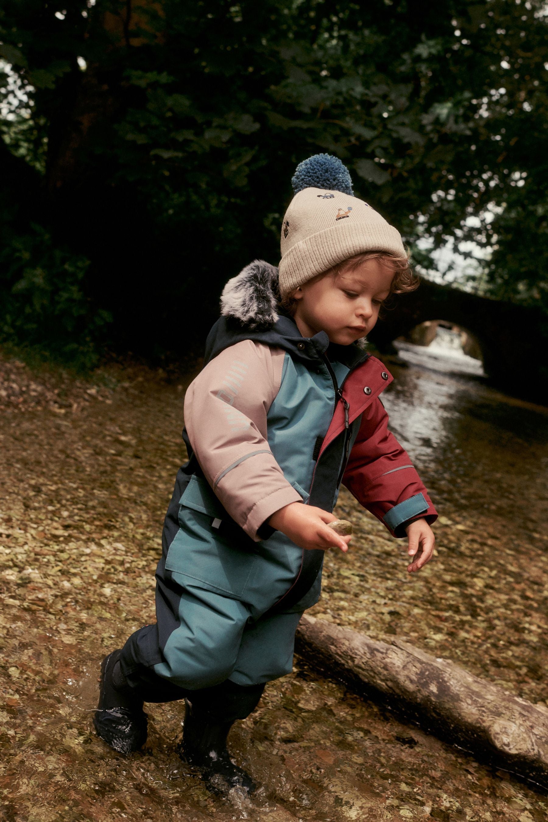 Blue Colourblock Waterproof Snowsuit (3mths-7yrs)