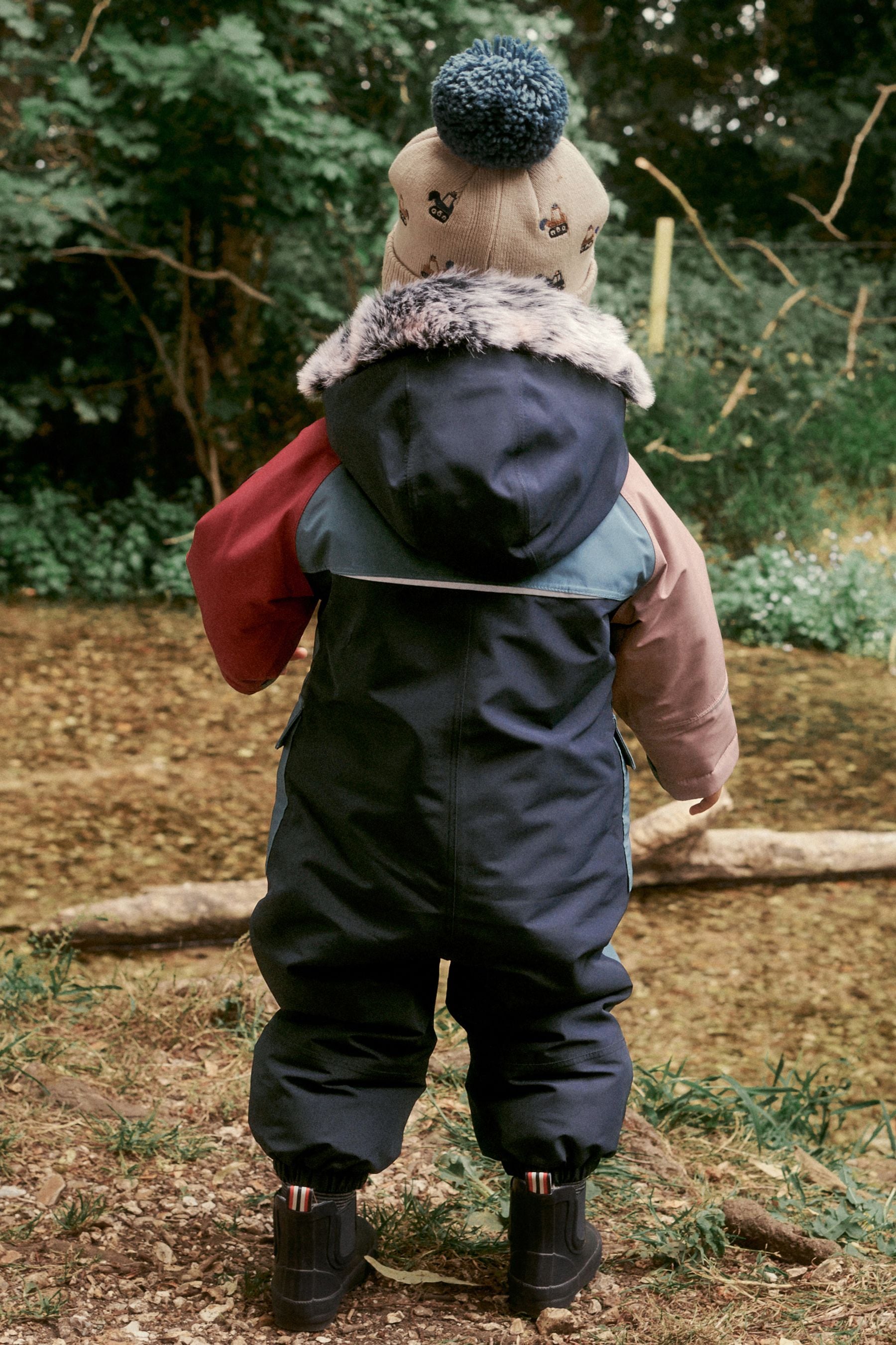 Blue Colourblock Waterproof Snowsuit (3mths-7yrs)