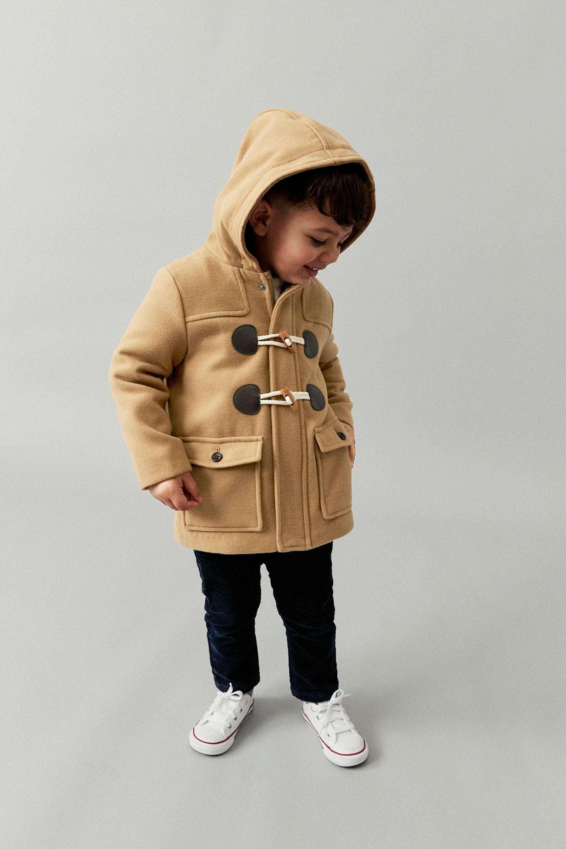 Neutral Teddy Fleece Lined Duffle Coat (3mths-7yrs)