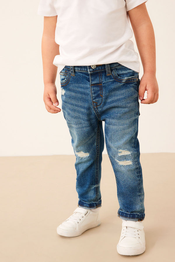 Mid Blue Denim Distressed Jeans (3mths-7yrs)