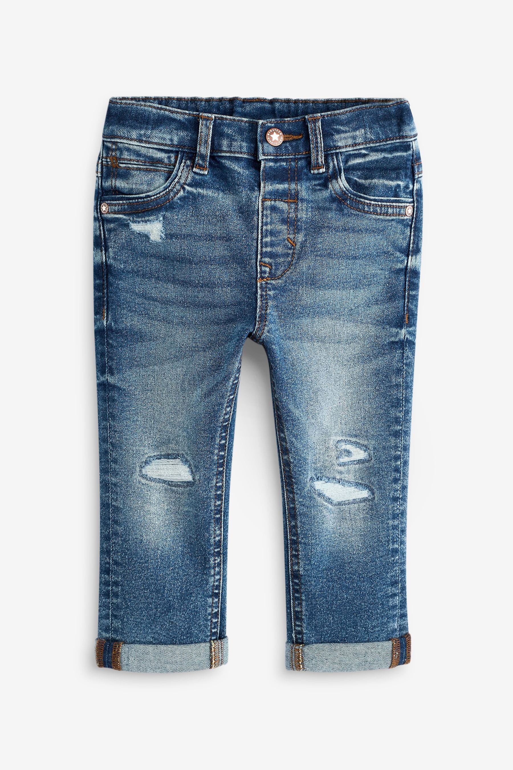 Mid Blue Denim Distressed Jeans (3mths-7yrs)