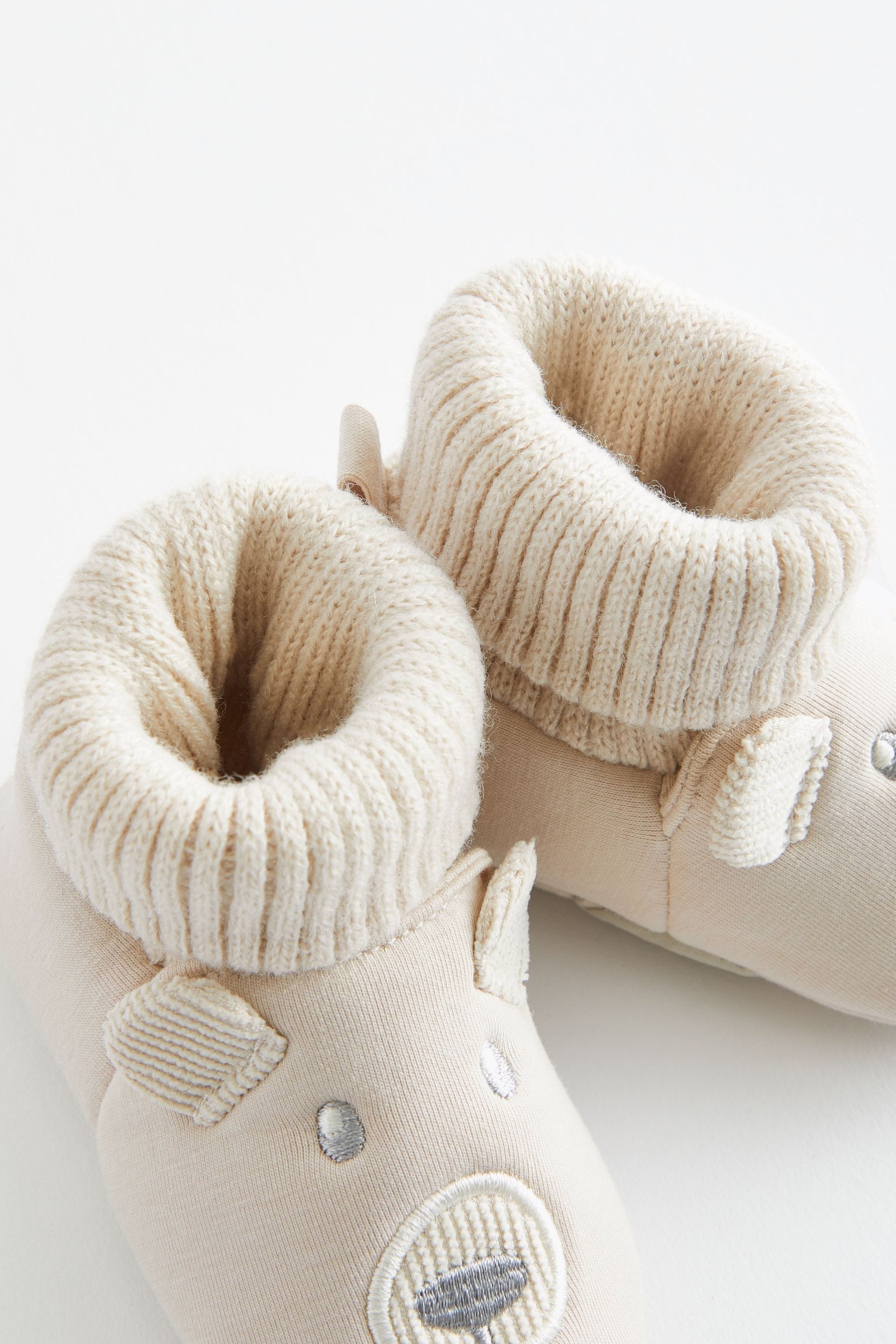 Neutral Bear Sensory Sock Top Baby Shoes (0-2mths)