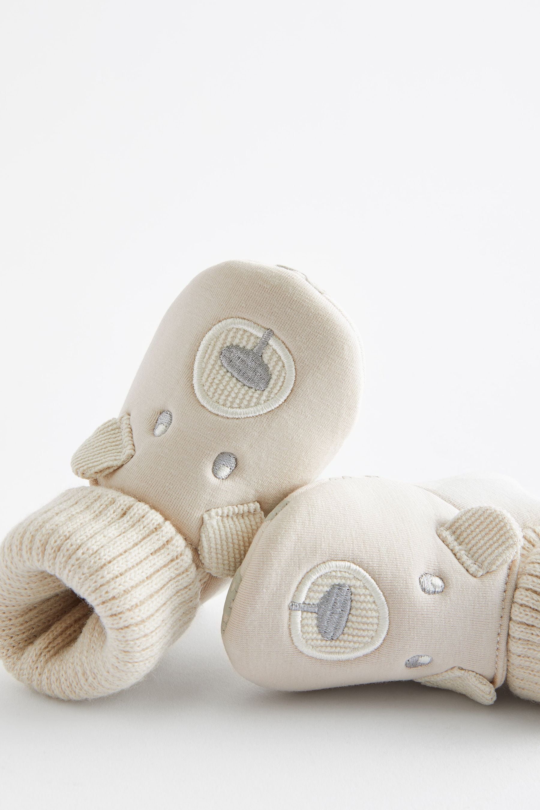 Neutral Bear Sensory Sock Top Baby Shoes (0-2mths)