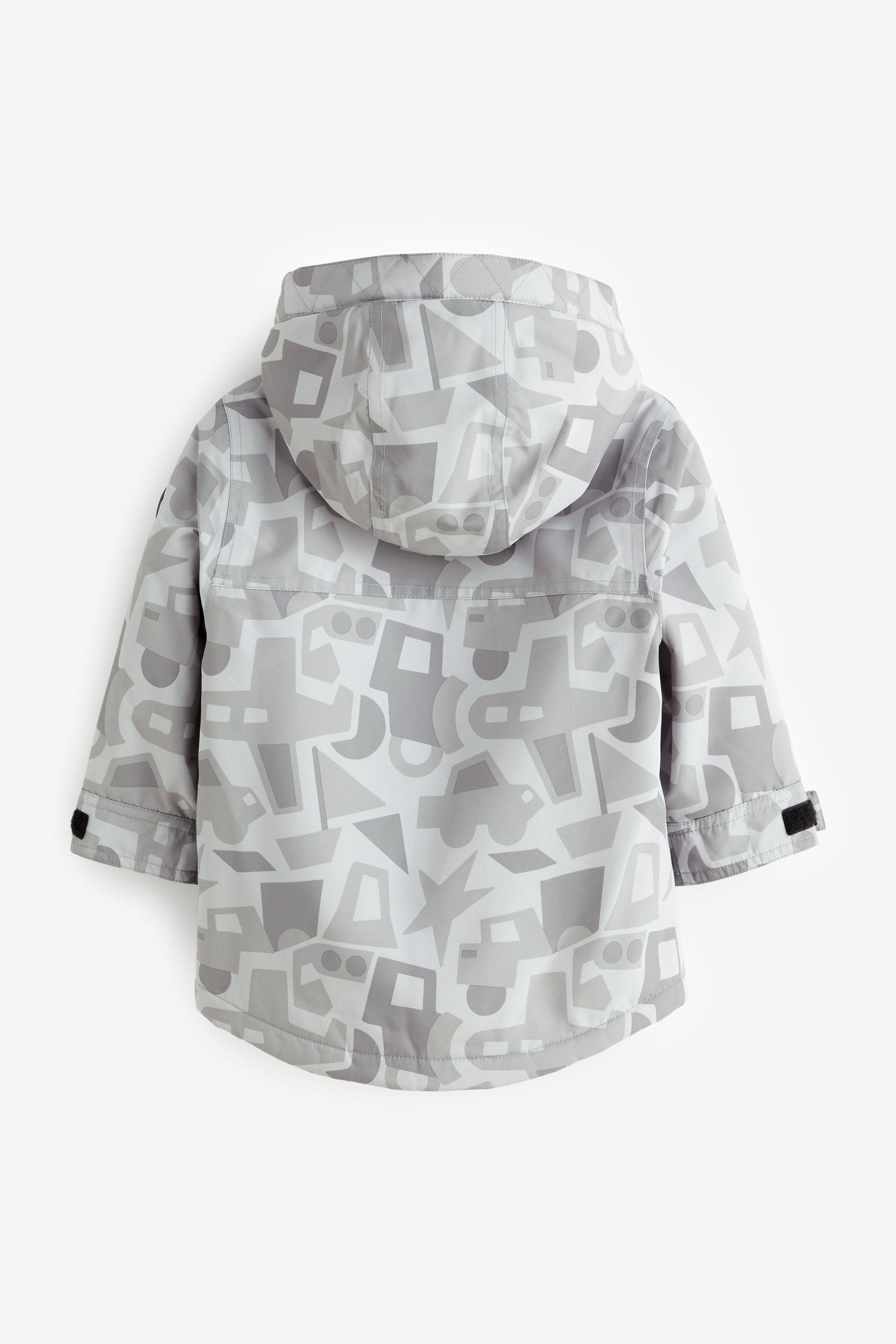 Neutral Printed Waterproof Teddy Borg Fleece Lined Coat (3mths-7yrs)