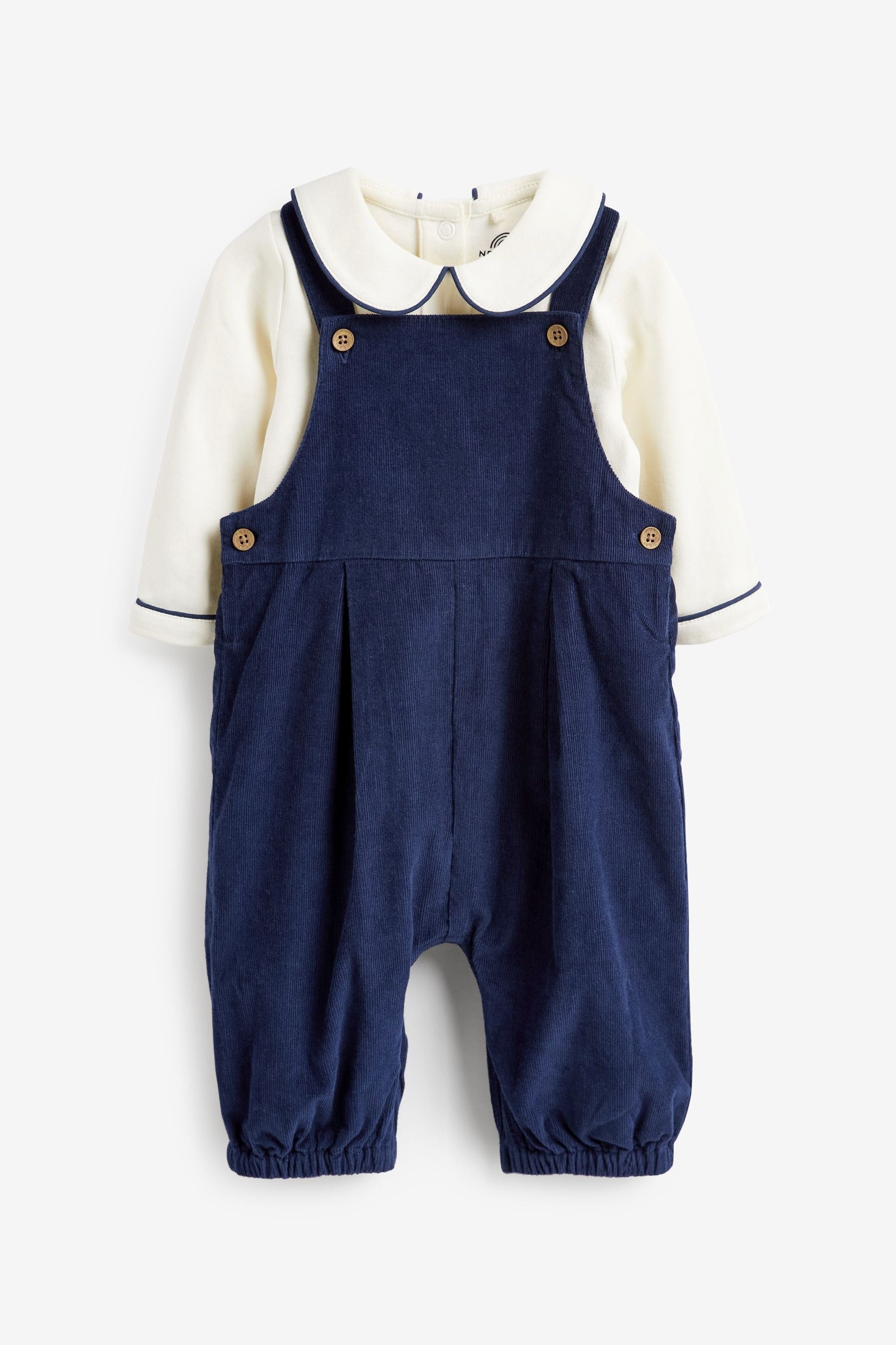 Navy Blue Corduroy Dungarees 2 Piece Set (0mths-2yrs)