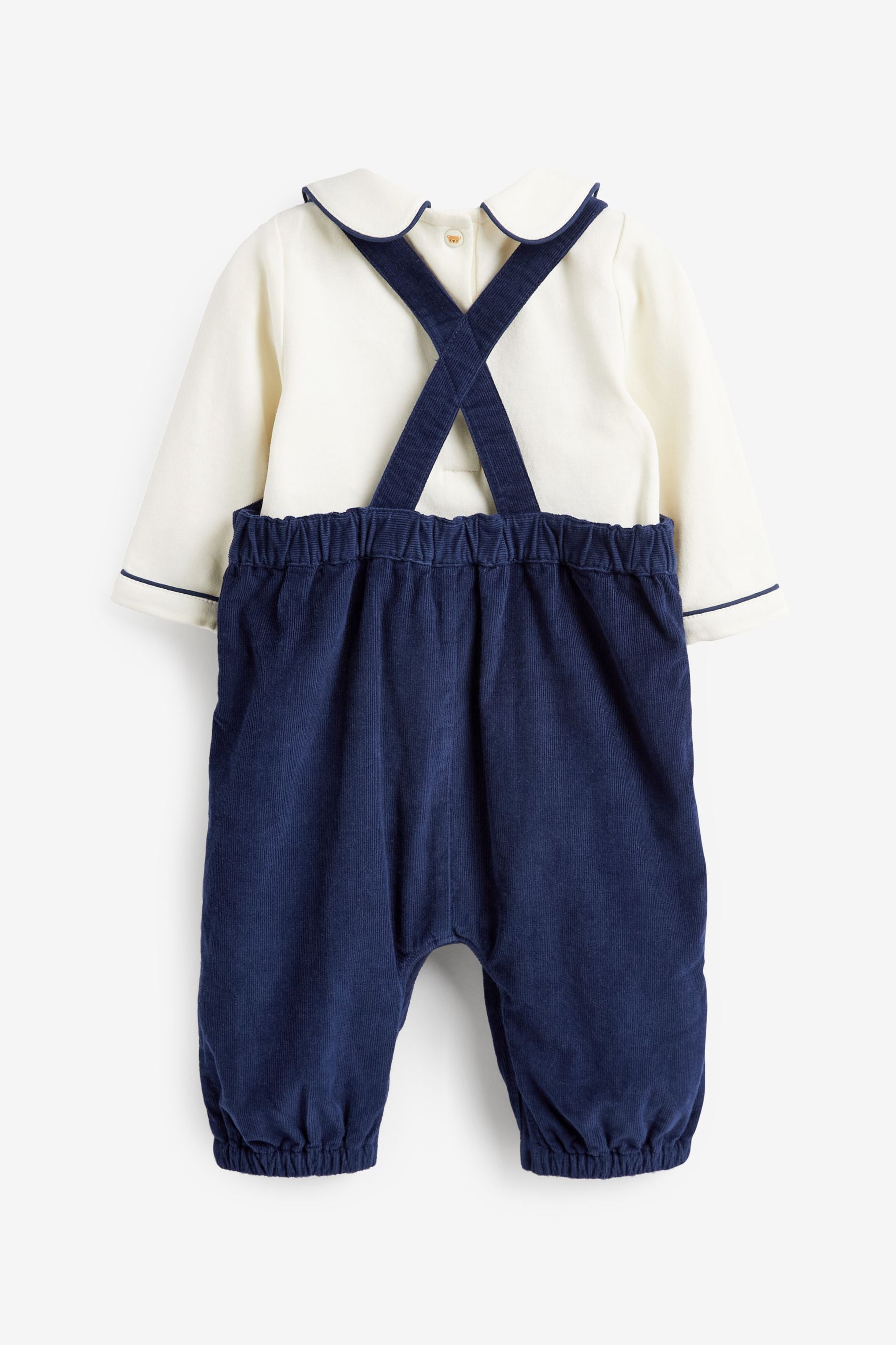 Navy Blue Corduroy Dungarees 2 Piece Set (0mths-2yrs)