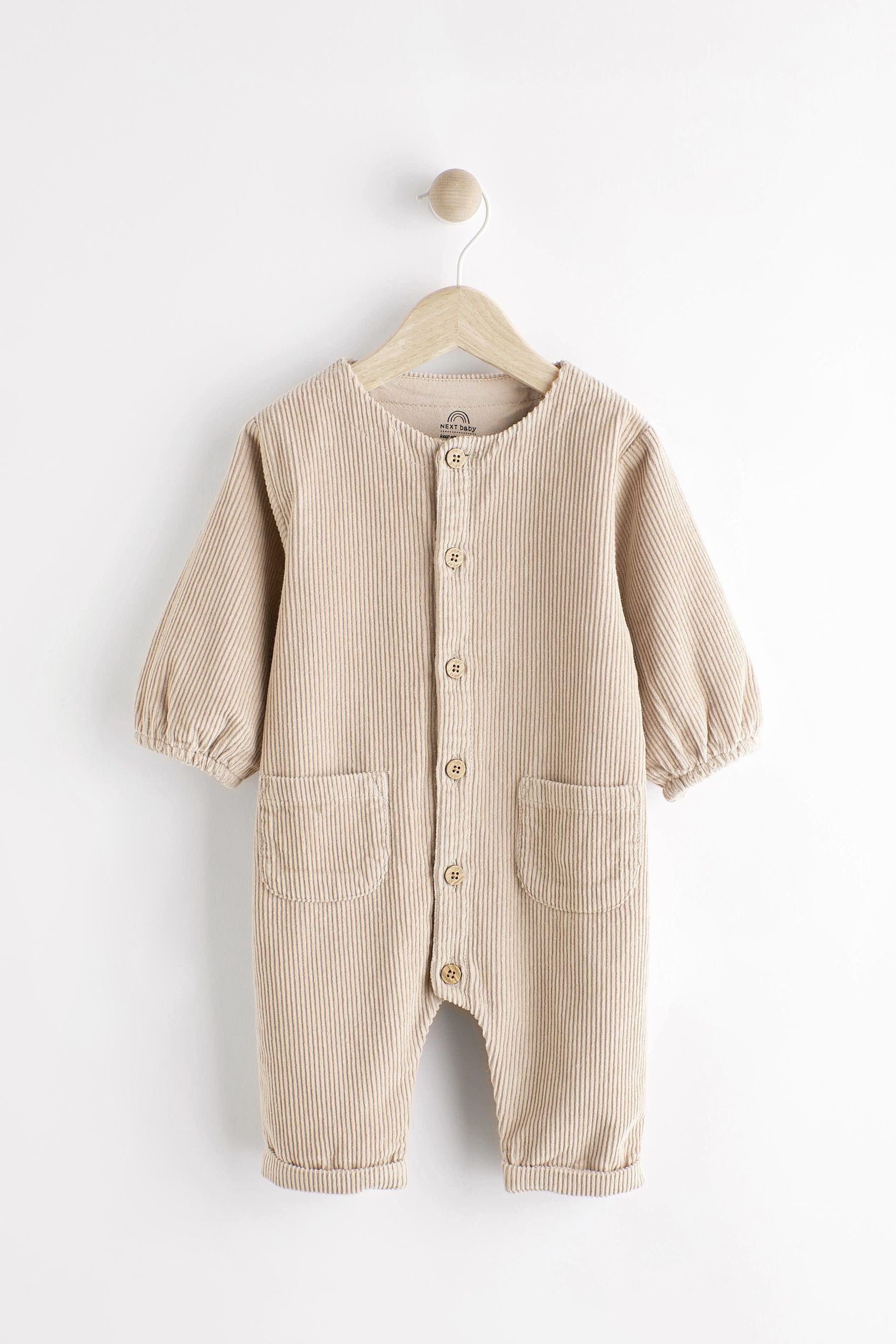 Neutral Corduroy Baby Romper (0mths-3yrs)