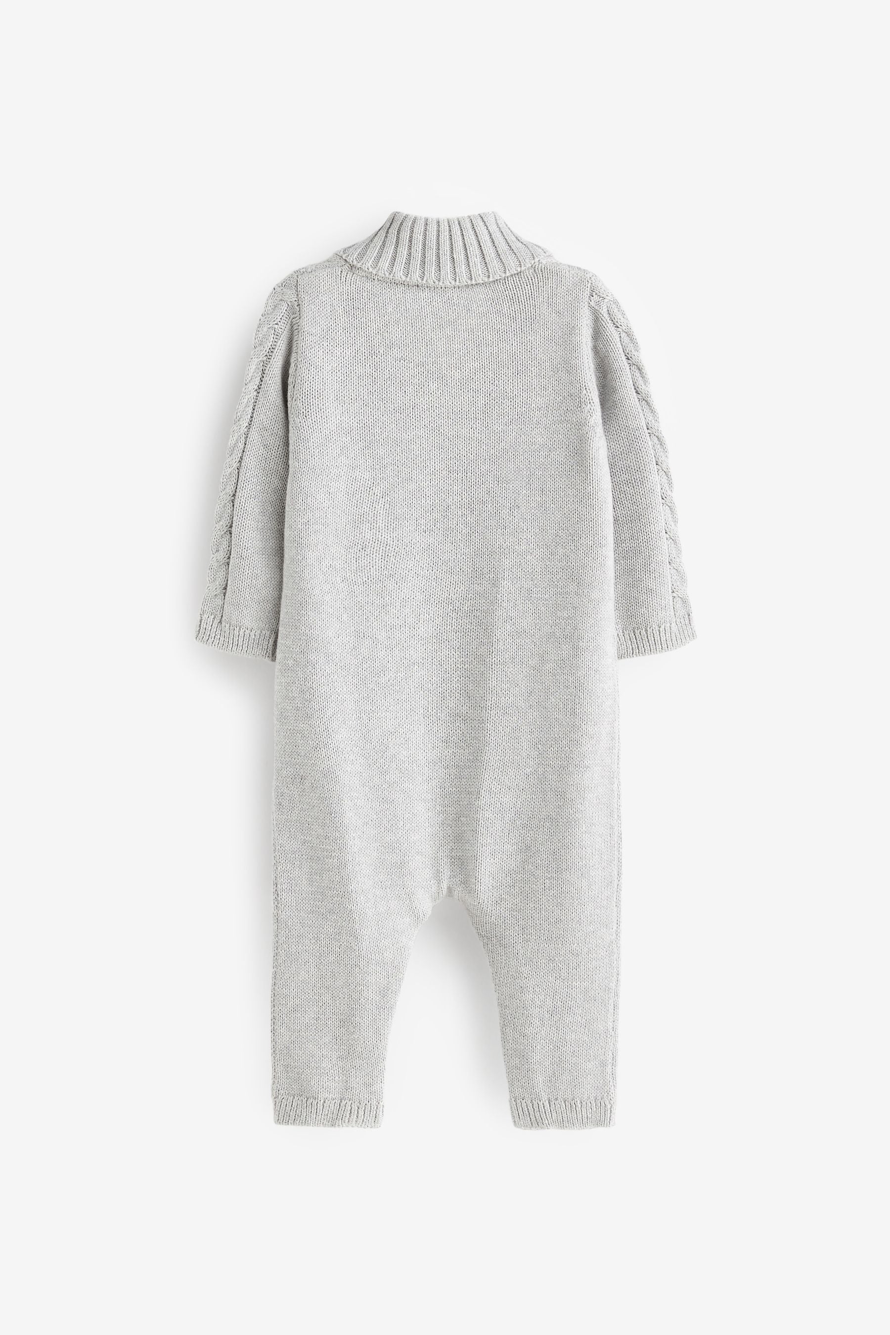 Grey Baby Cable Knitted Romper (0mths-2yrs)