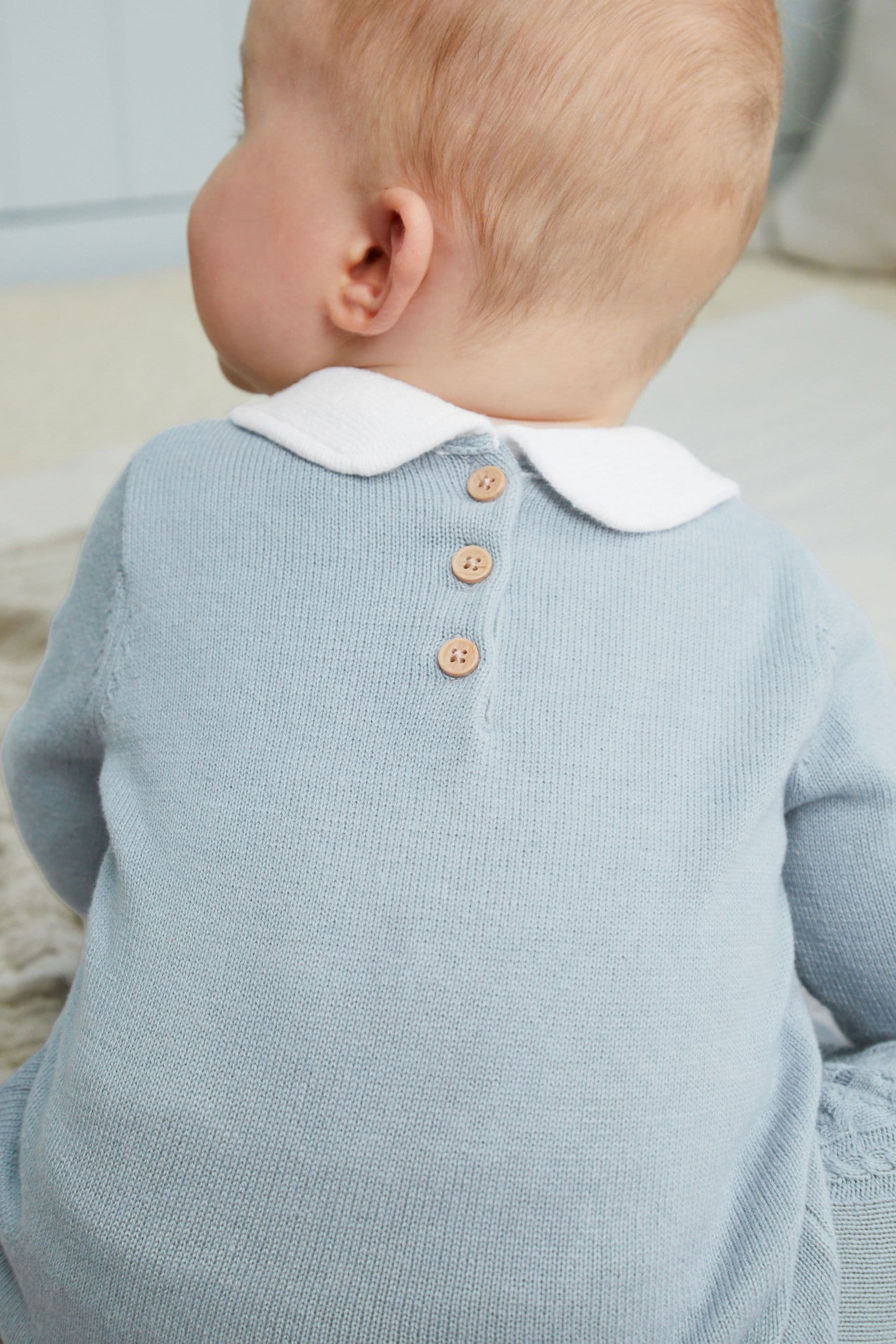 Pale Blue Baby Cable Knit 2 Piece Set (0mths-2yrs)