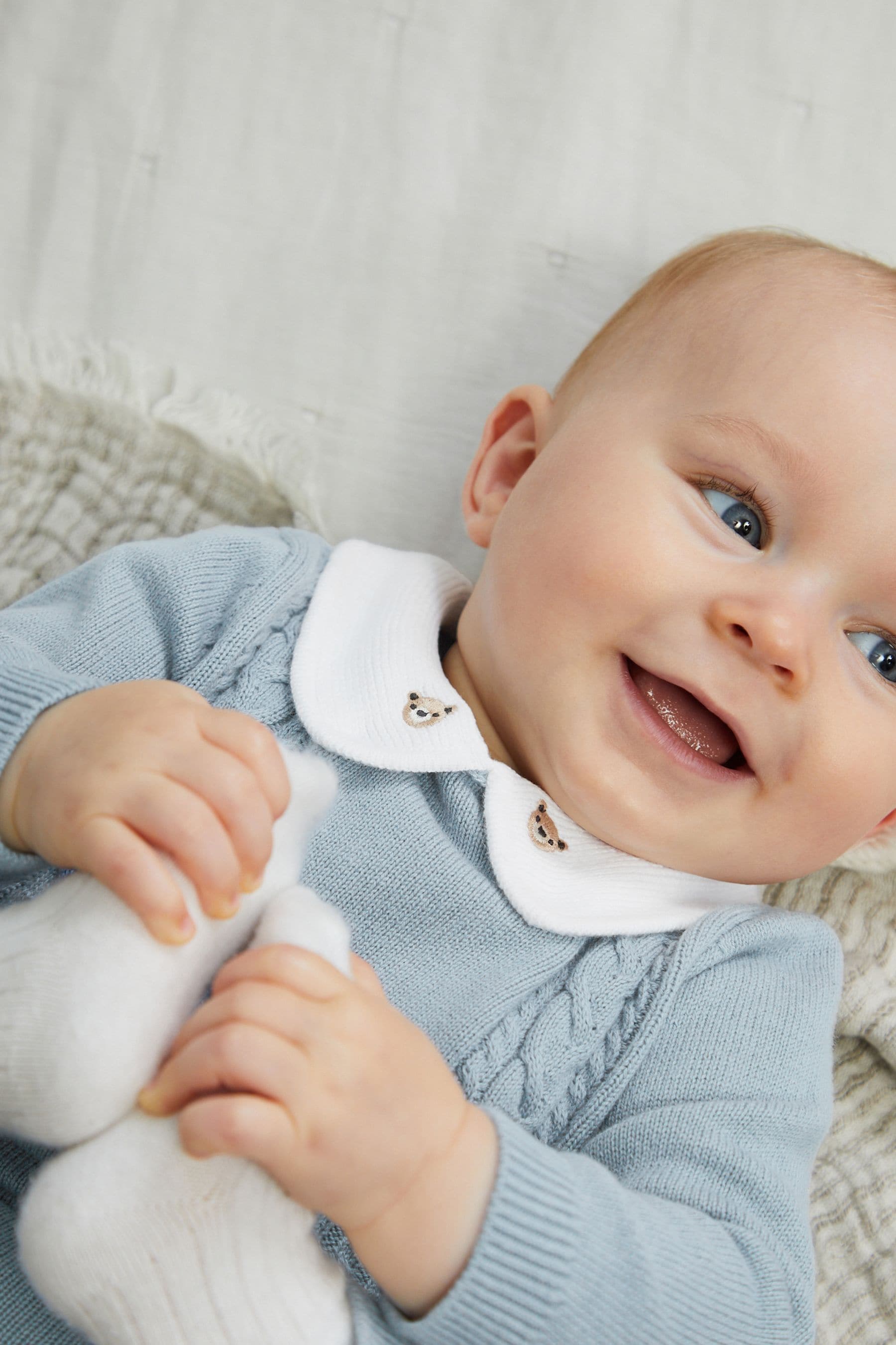 Pale Blue Baby Cable Knit 2 Piece Set (0mths-2yrs)