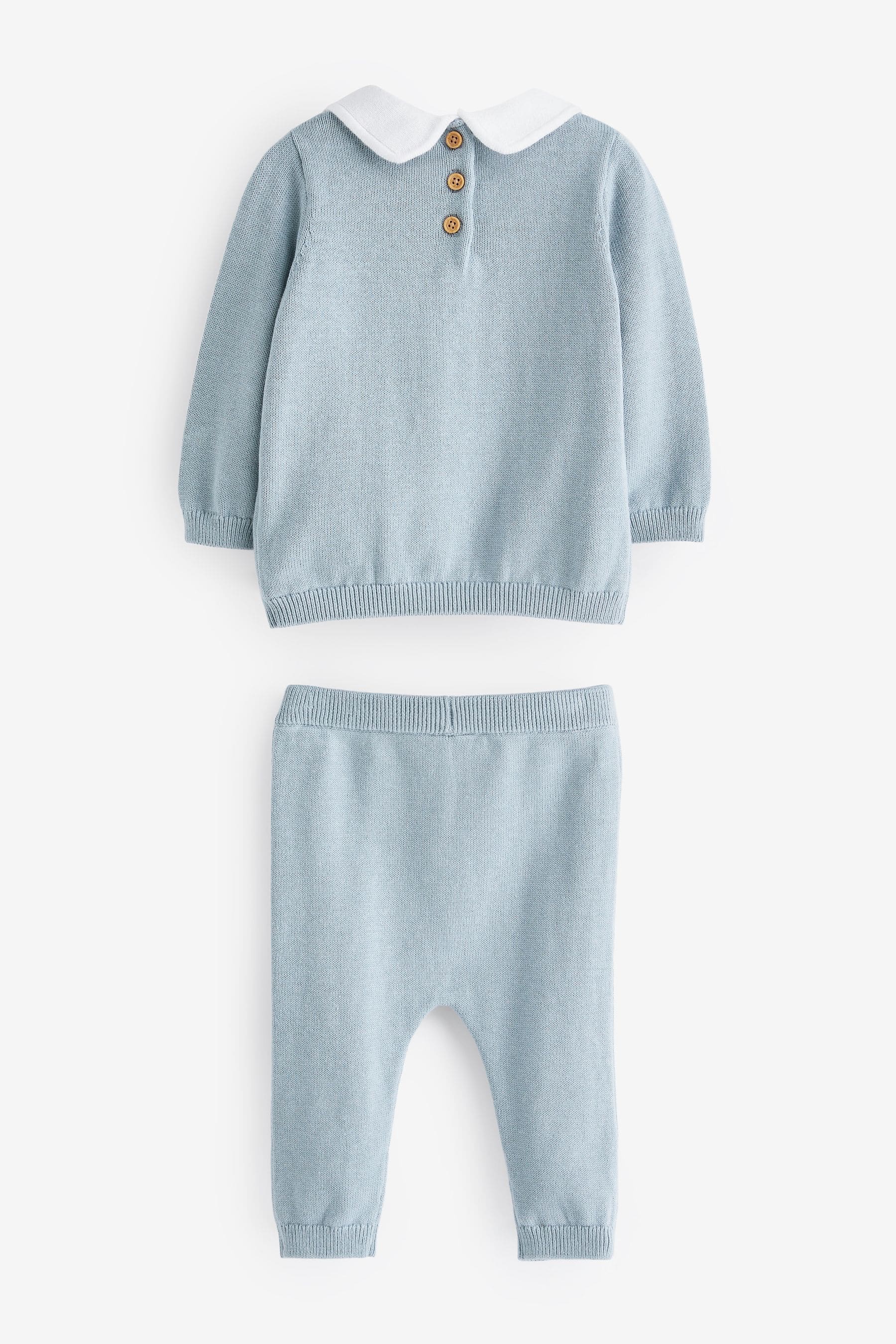 Pale Blue Baby Cable Knit 2 Piece Set (0mths-2yrs)