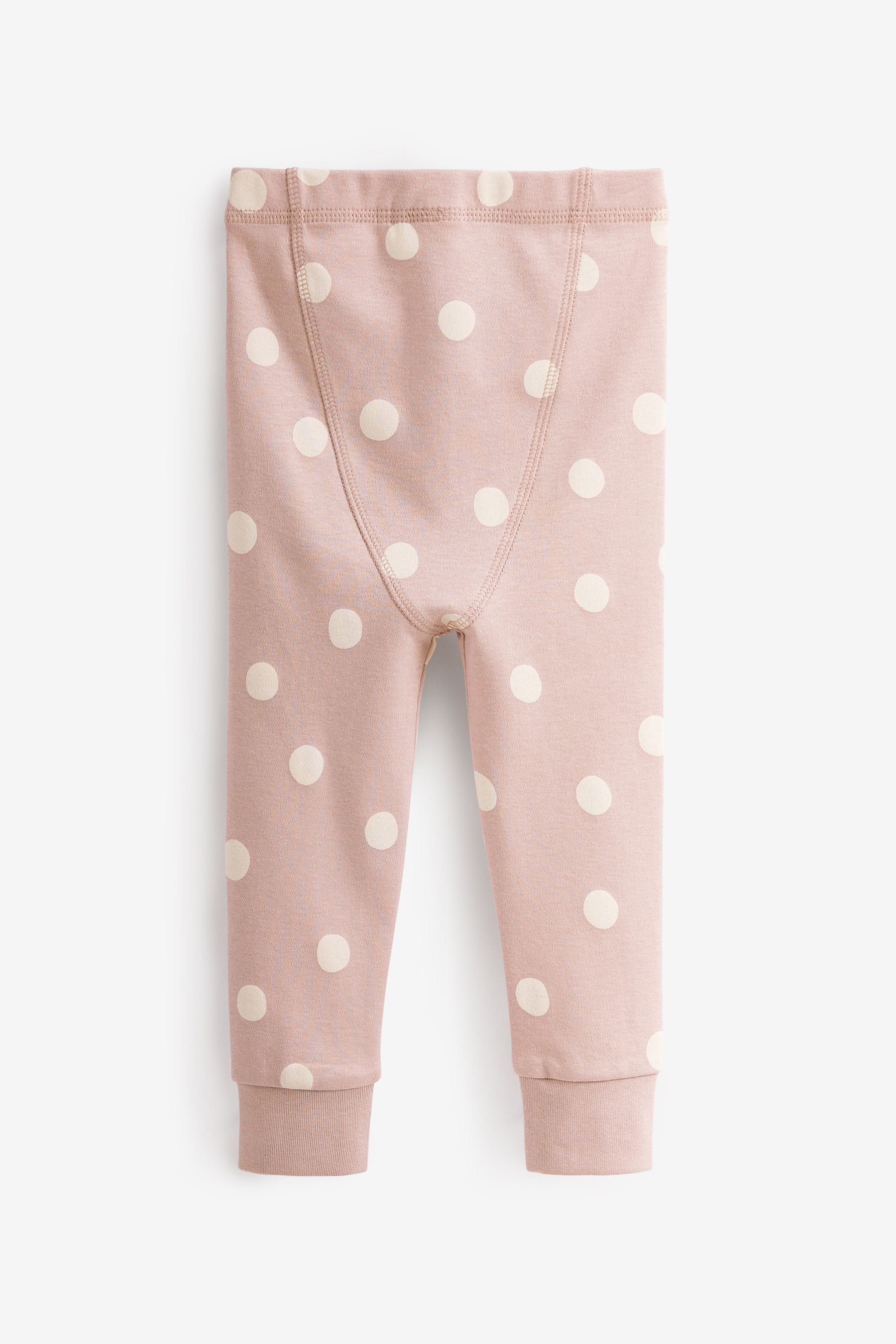 Brown/Cream Heart, Spot And Star Pyjamas 3 Pack (9mths-12yrs)