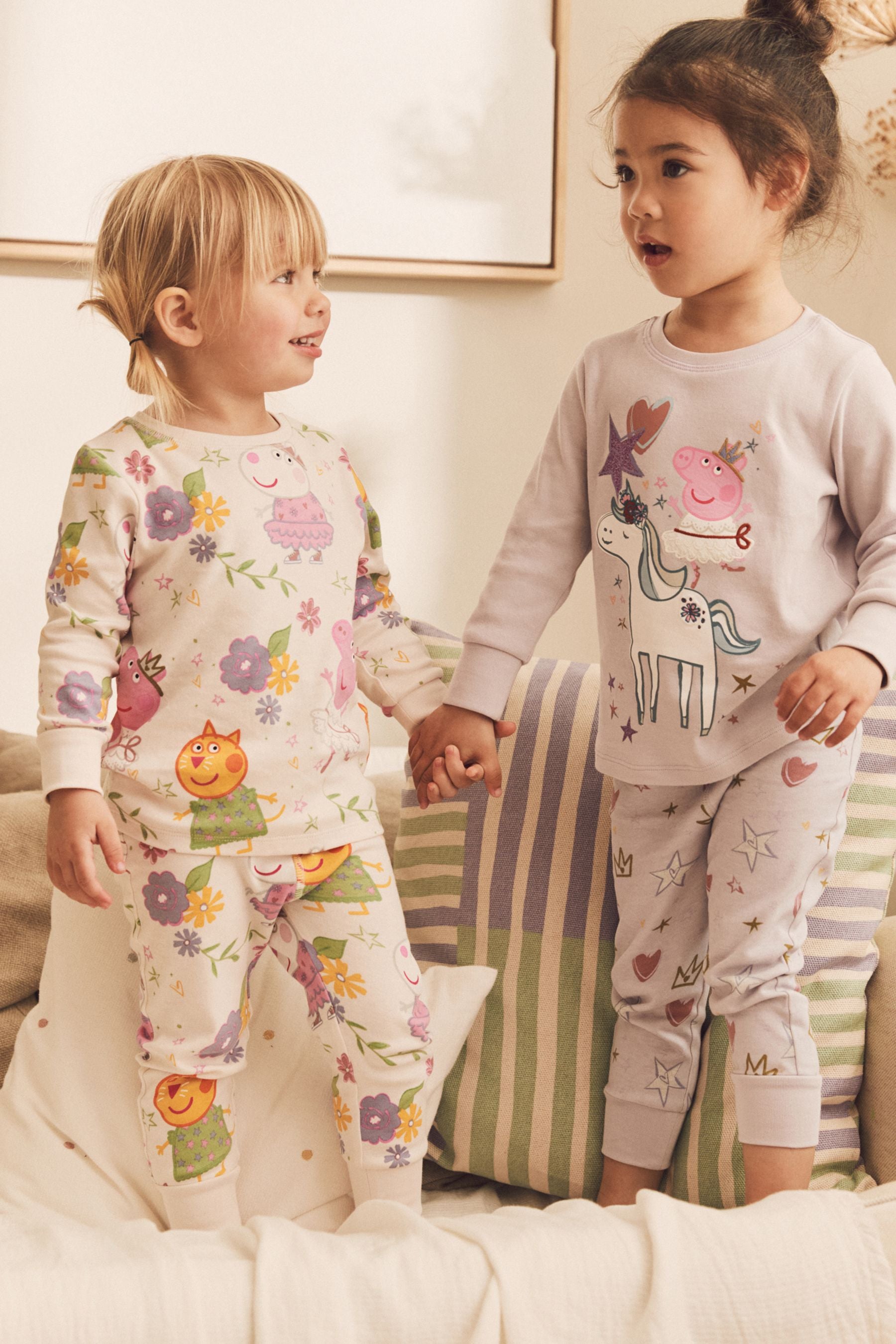 Peppa Pig Lilac Purple/White License Pyjamas 2 Pack (9mths-8yrs)