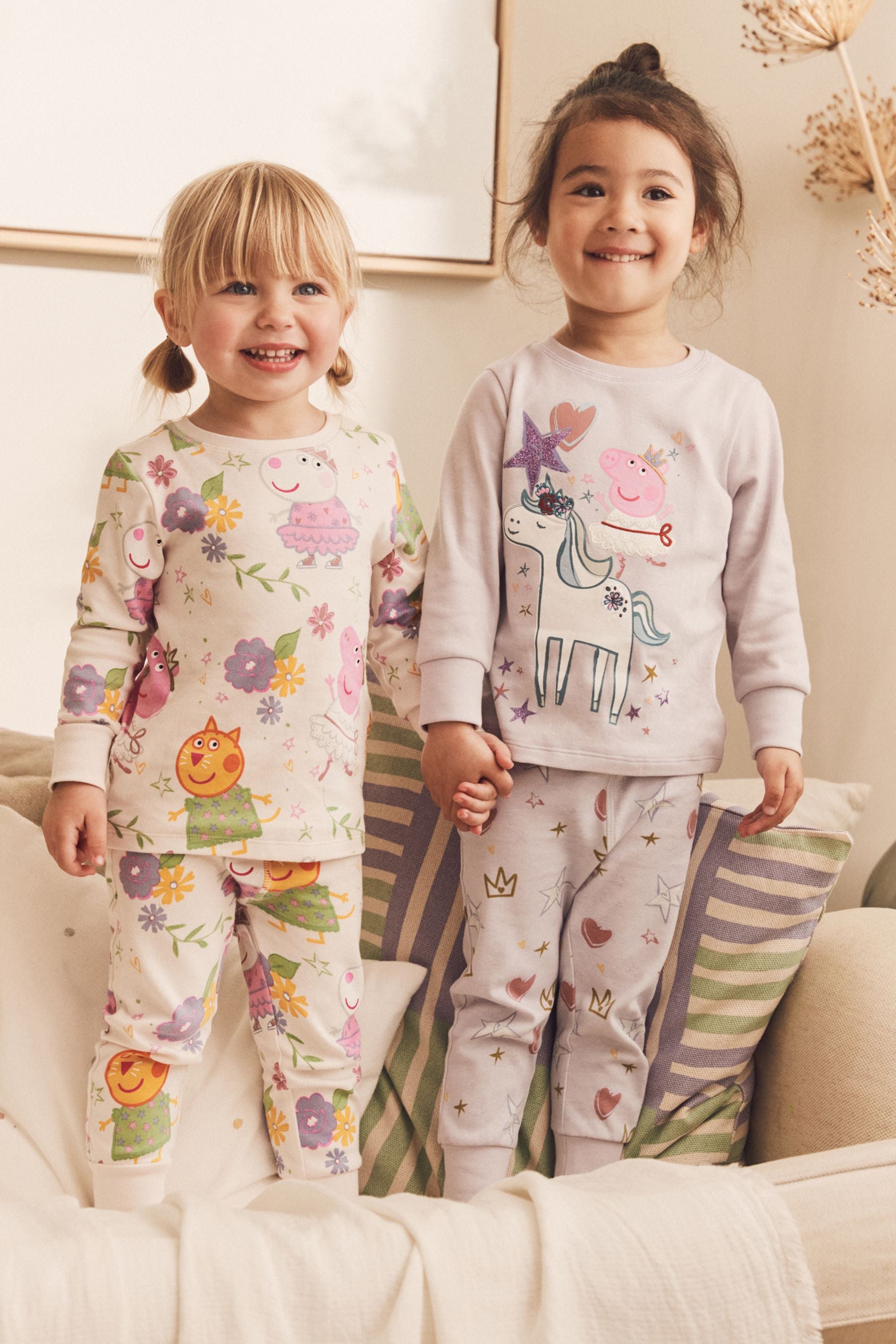 Peppa Pig Lilac Purple/White License Pyjamas 2 Pack (9mths-8yrs)