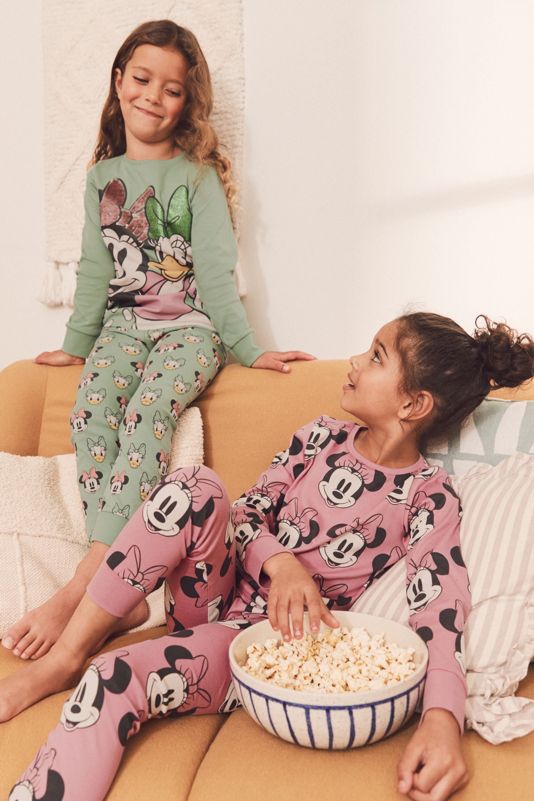 Pink/Green Minnie Mouse & Daisy Duck Pyjamas 2 Packs (9mths-10yrs)