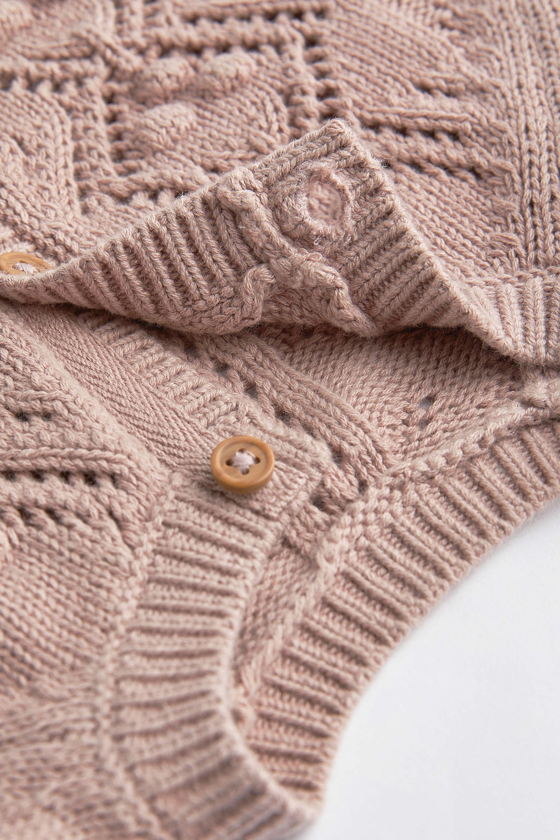 Mink Brown Bobble Knit Baby Cardigan (0mths-2yrs)