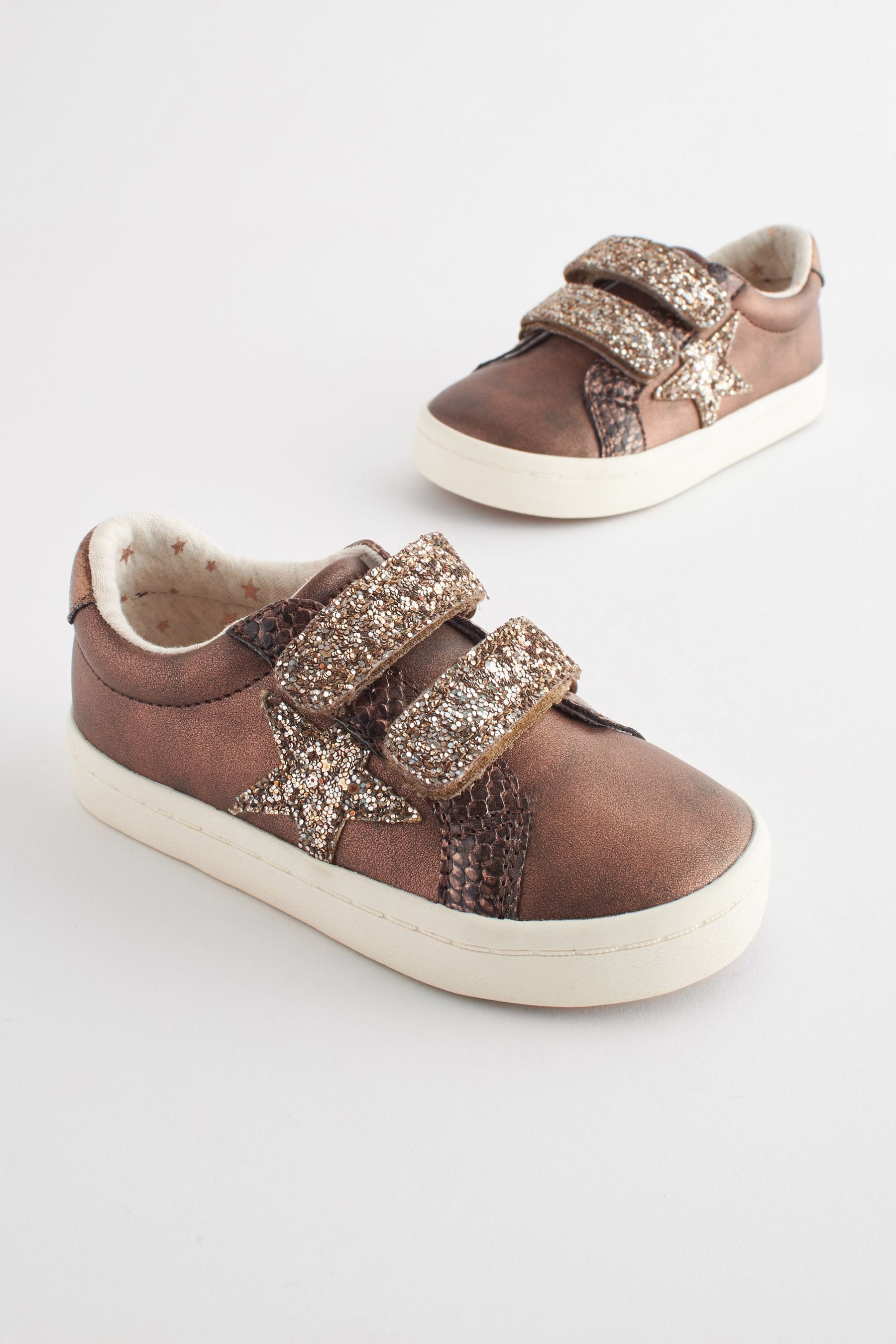 Bronze Brown Glitter Star Trainers