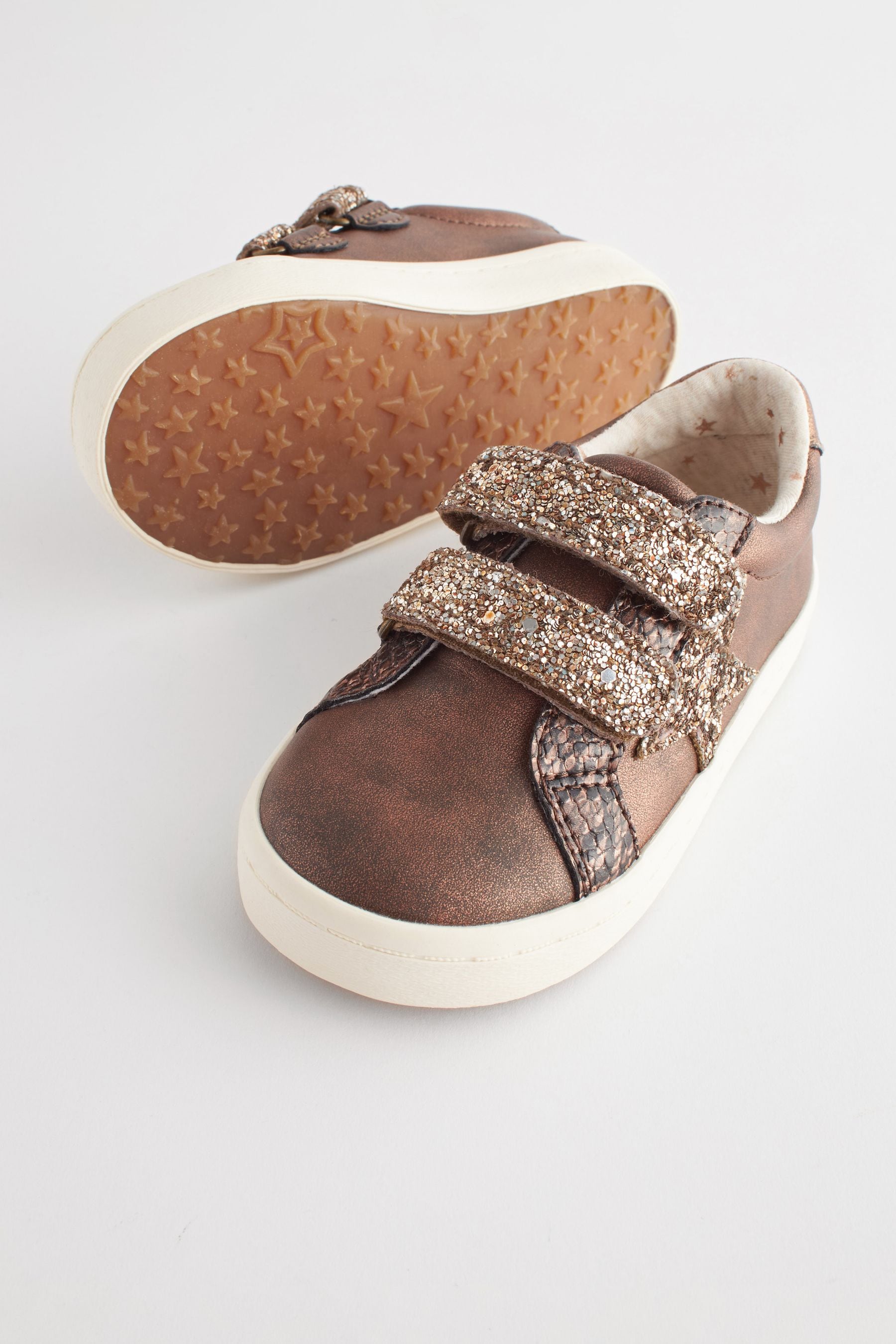 Bronze Brown Glitter Star Trainers