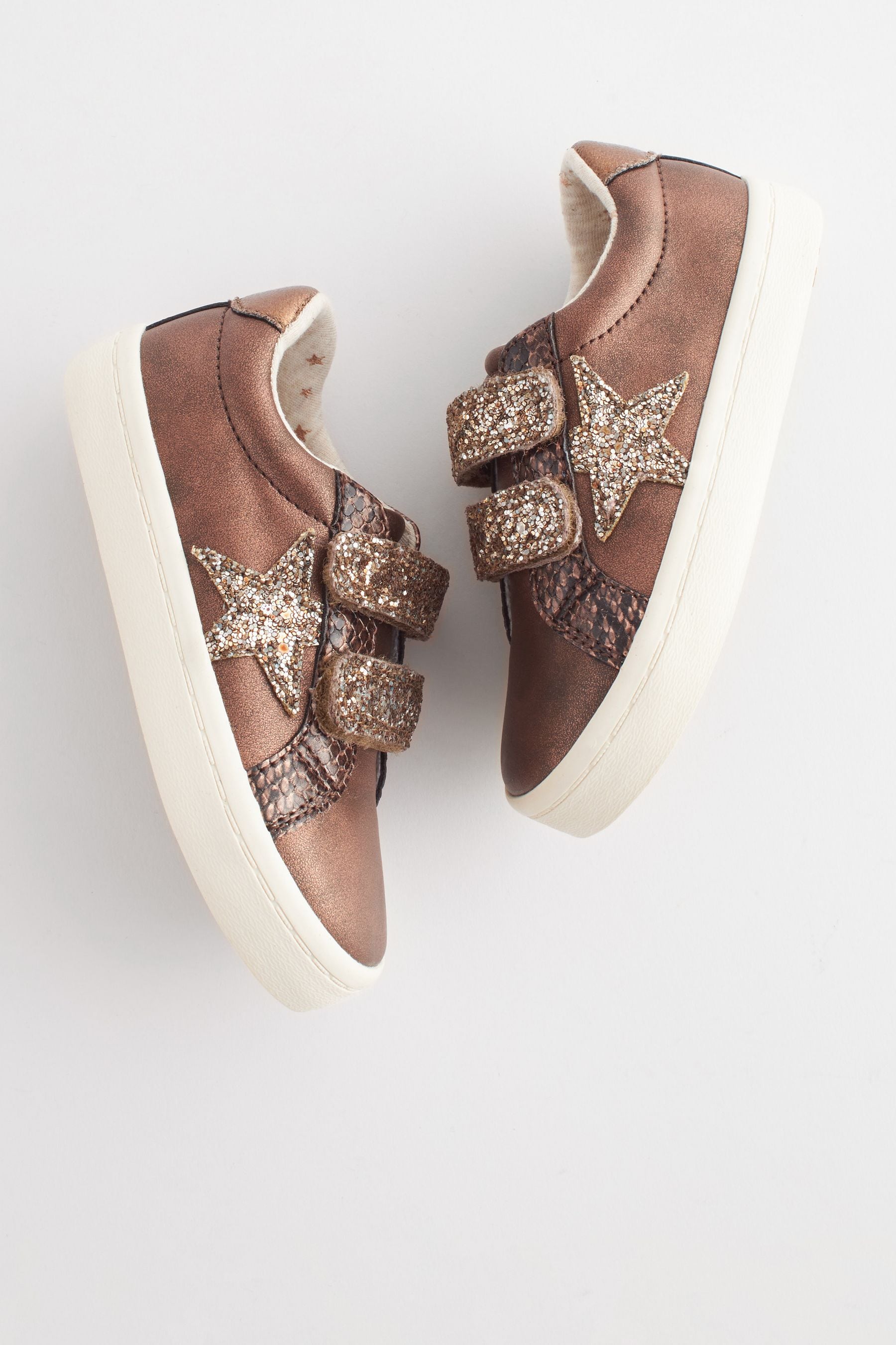 Bronze Brown Glitter Star Trainers