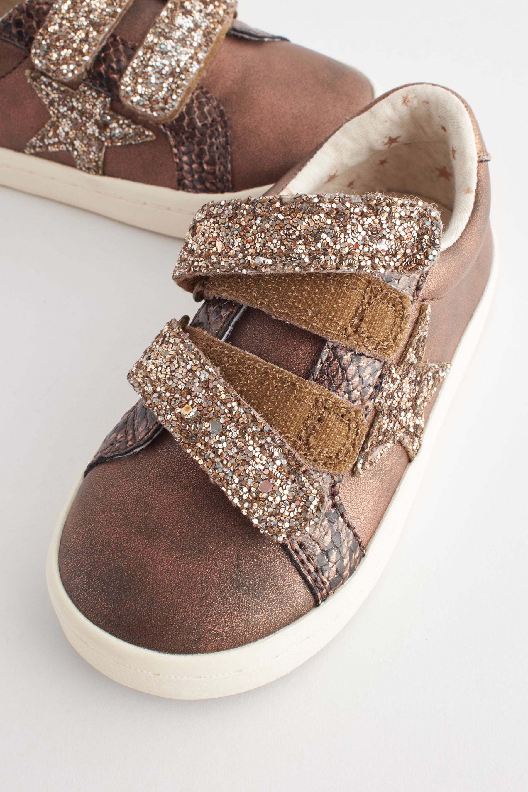 Bronze Brown Glitter Star Trainers