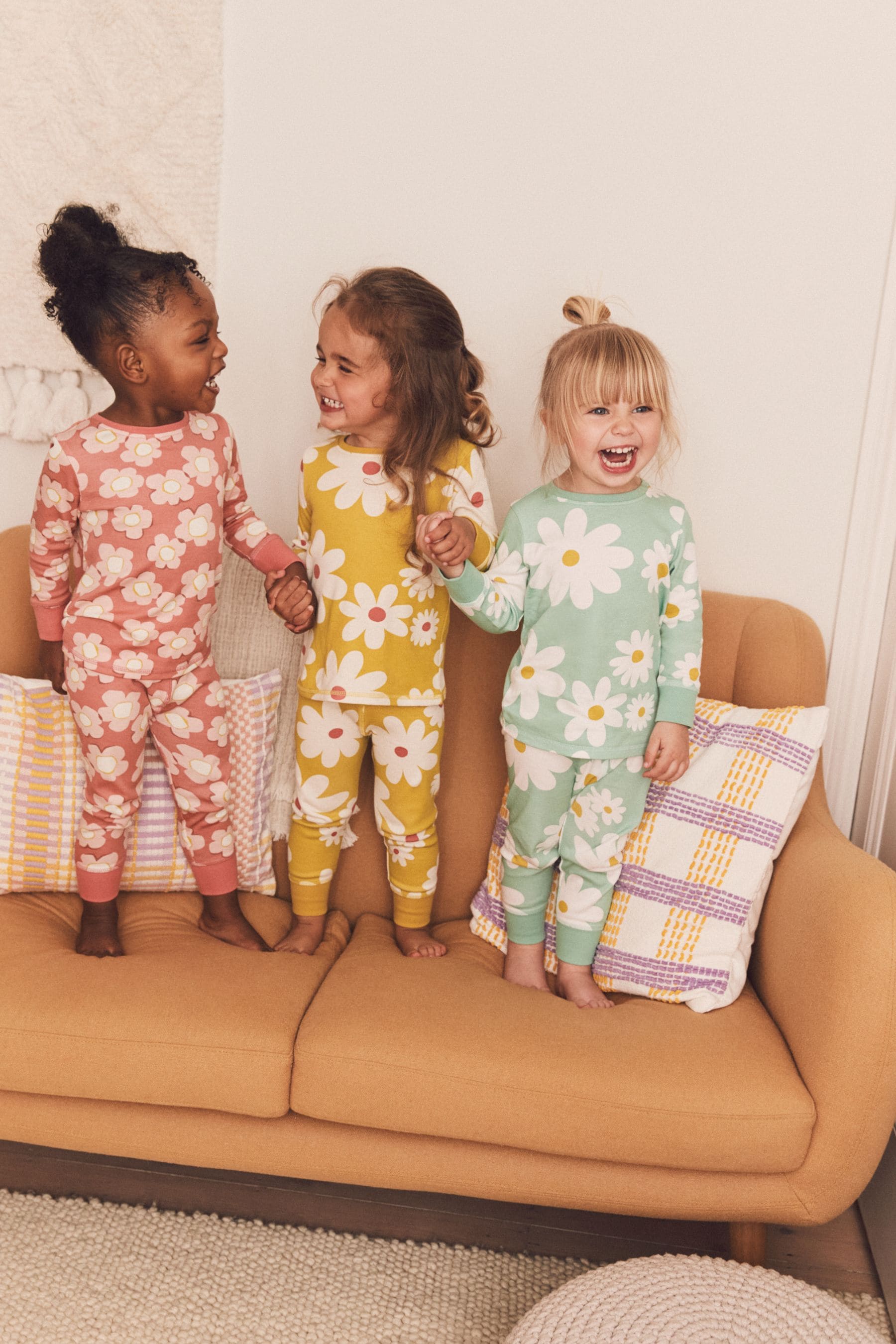 Multicoloured Floral 3 Pack Long Sleeve Printed Pyjamas (9mths-8yrs)