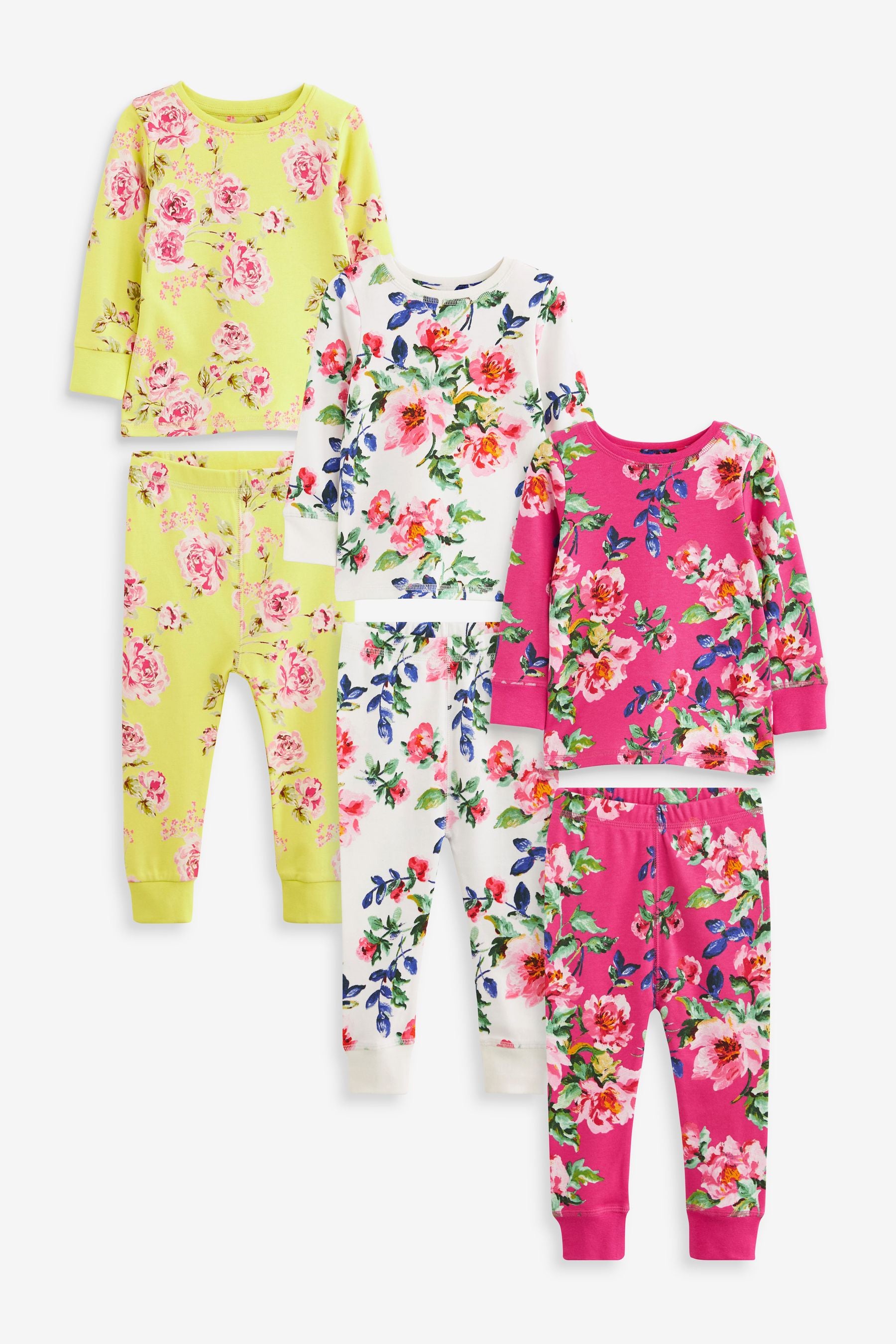 Bright Floral Pyjamas 3 Pack (9mths-16yrs)