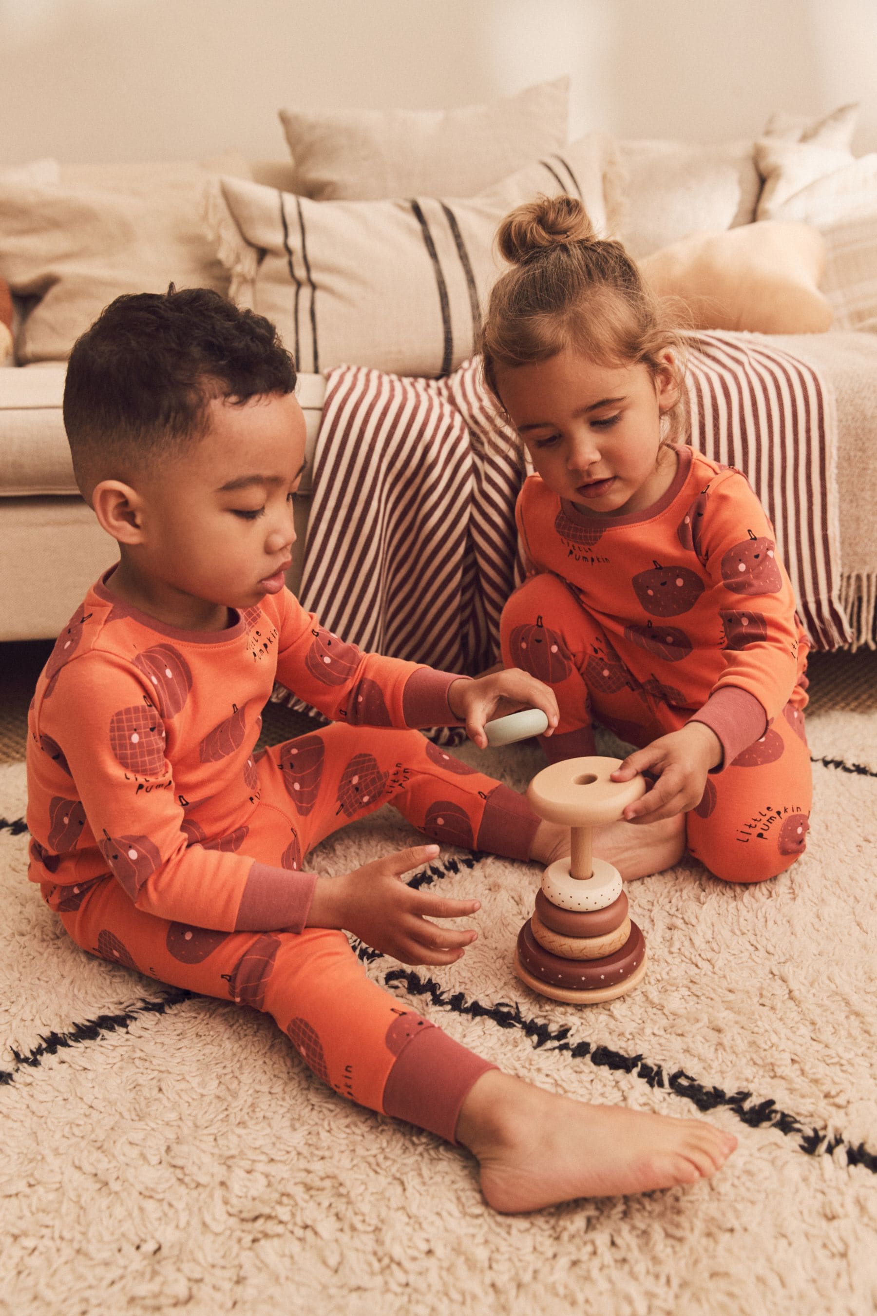 Orange Pumpkin Halloween Pyjamas (9mths-12yrs)