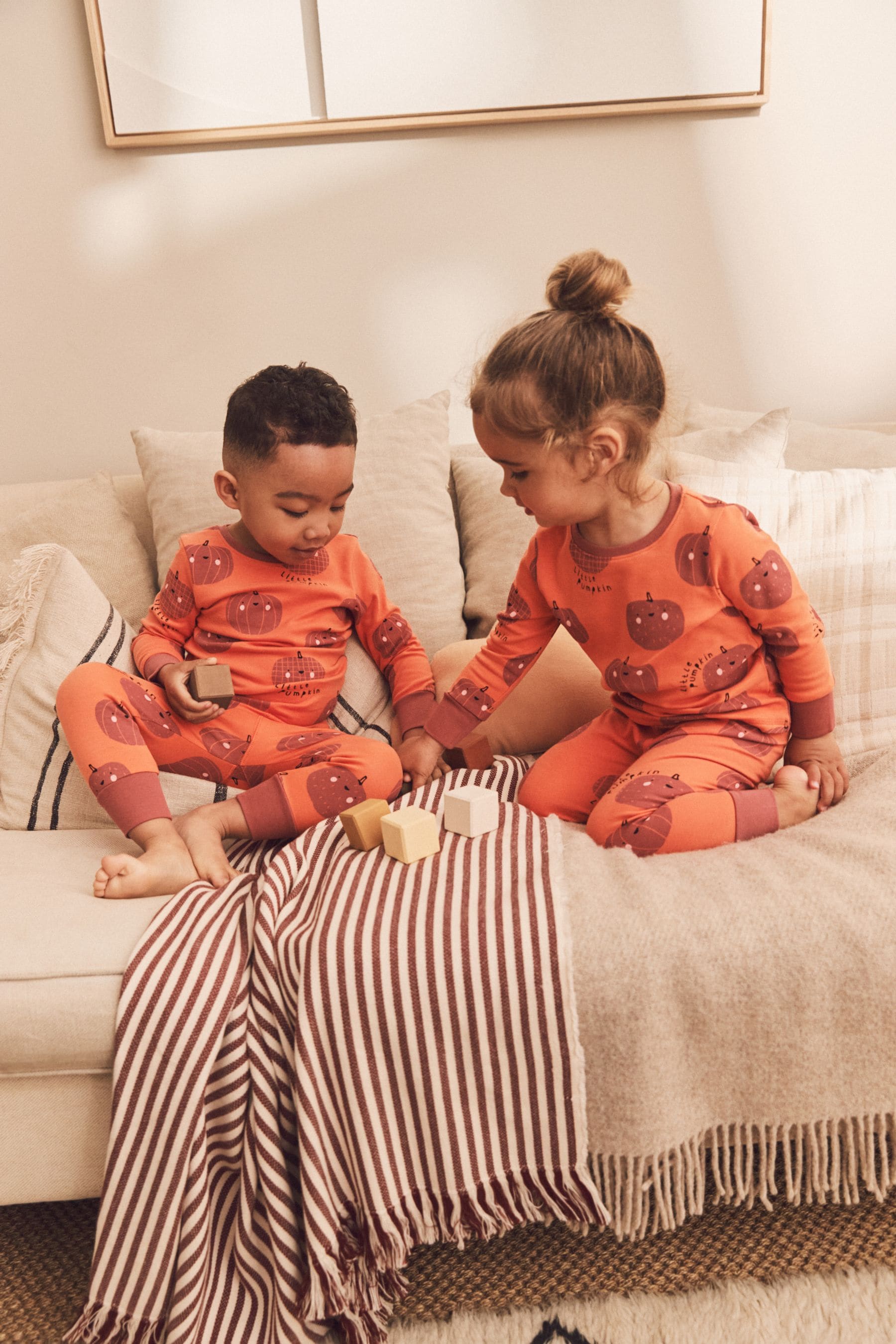 Orange Pumpkin Halloween Pyjamas (9mths-12yrs)