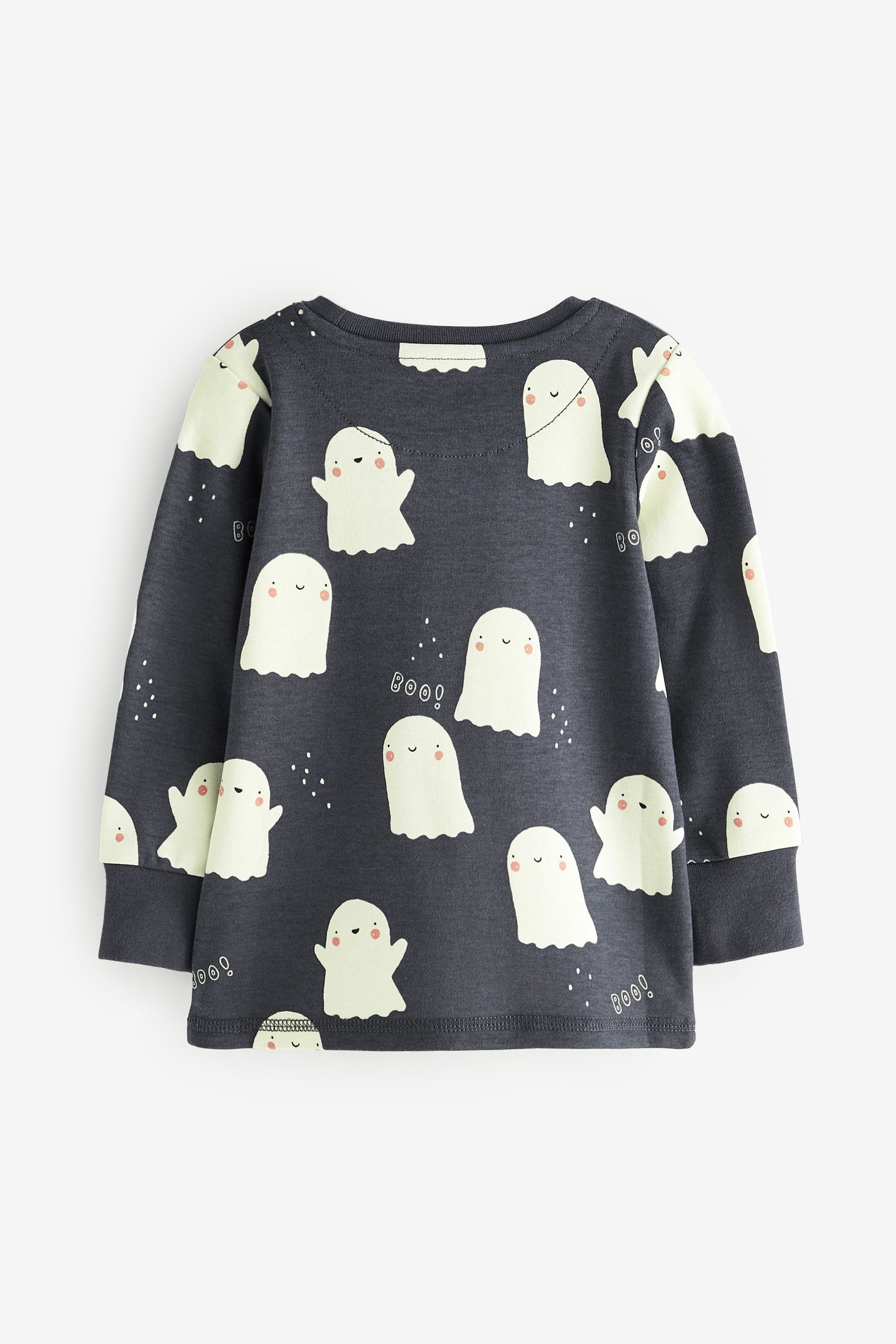 Grey Glow In The Dark Ghost Halloween Pyjamas (9mths-12yrs)